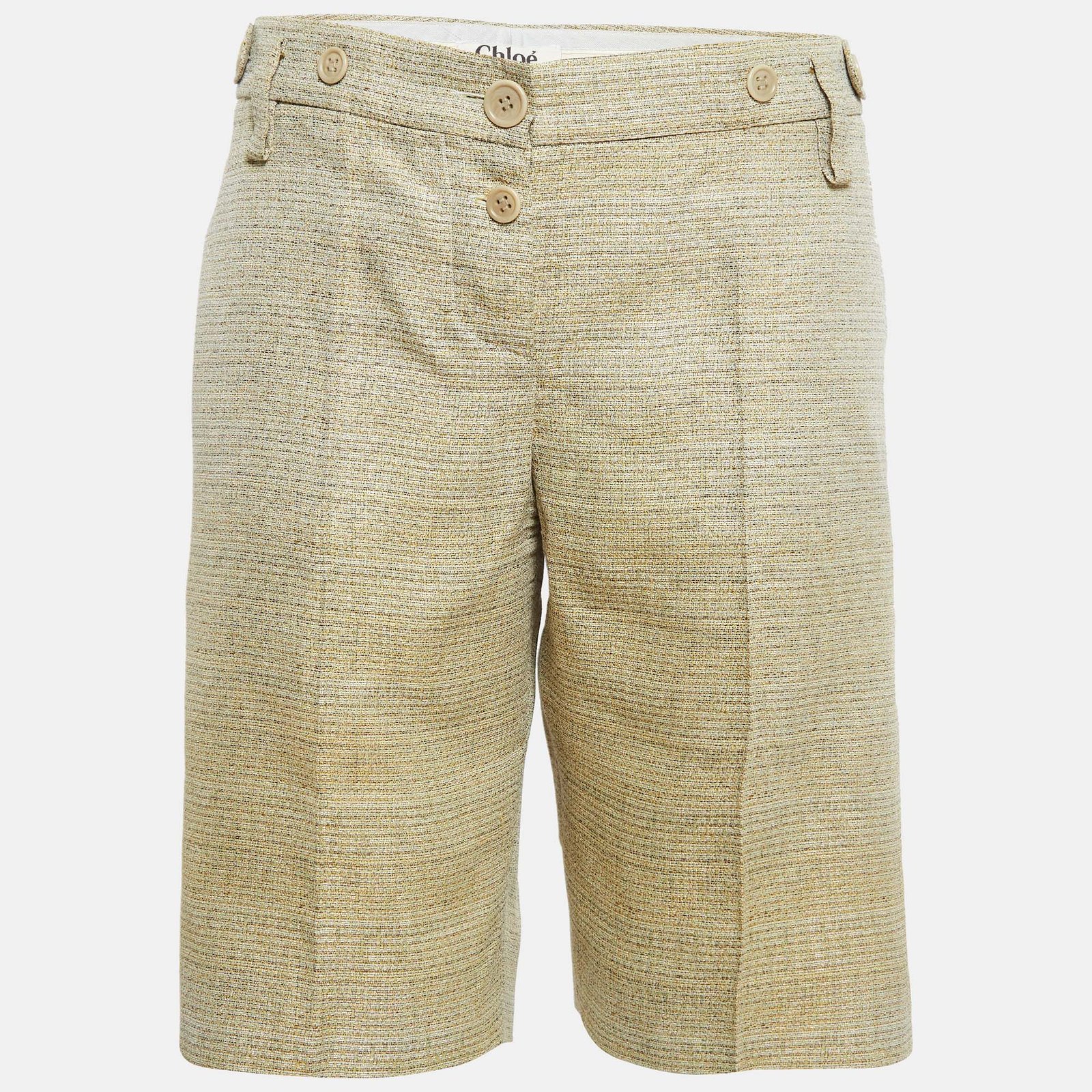 Chloe Beige Patterned Regular Shorts L