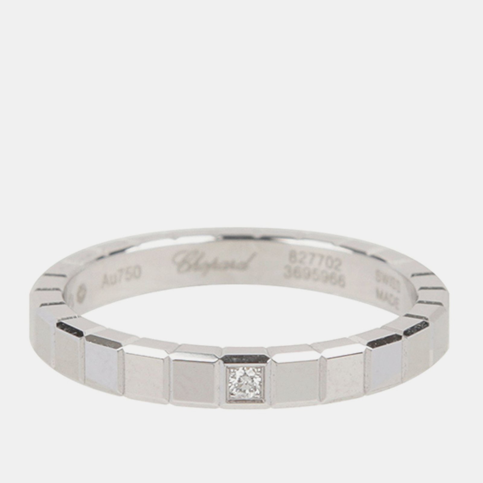 Chopard 18K White Gold Ice Cube Band Ring EU 47