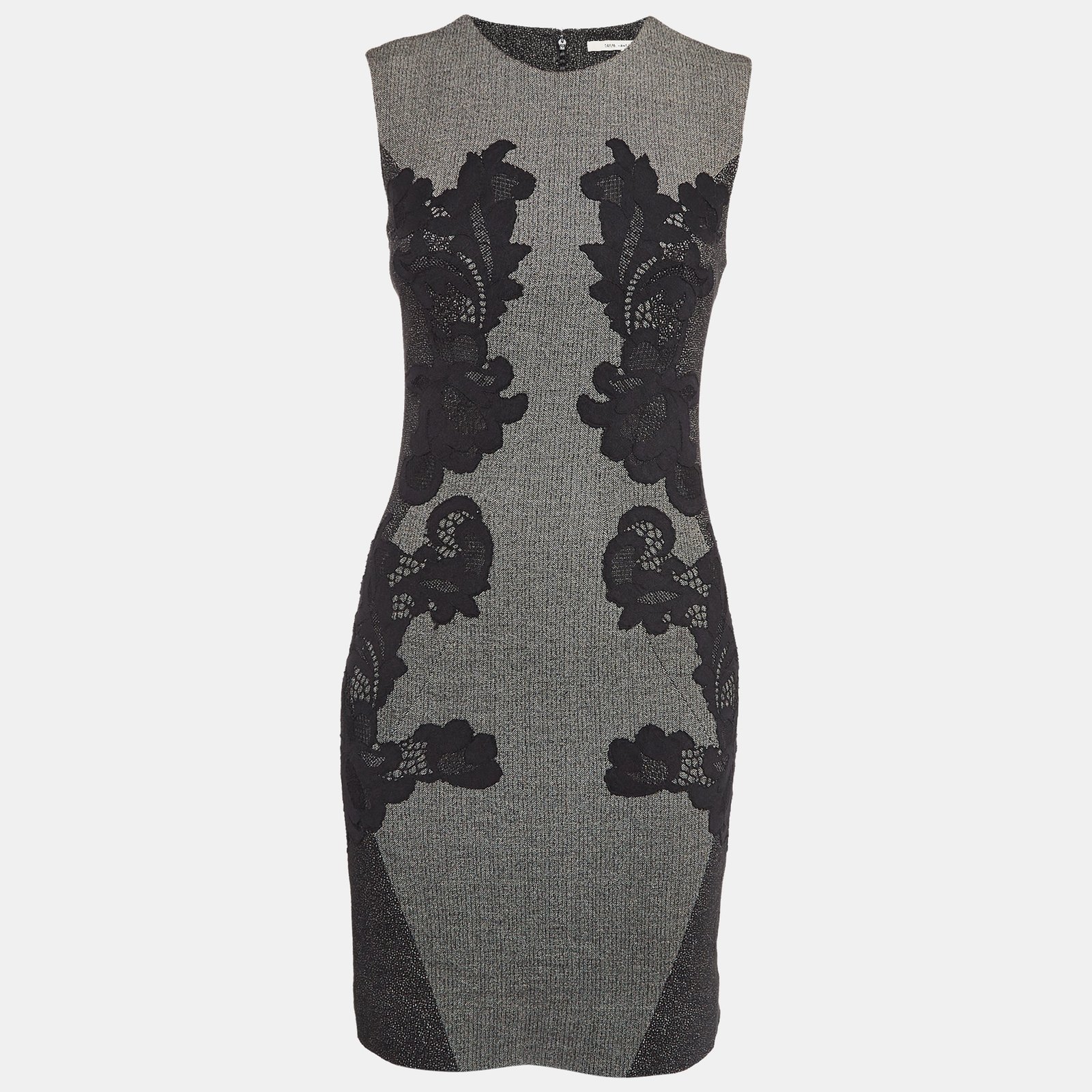 Diane Von Furstenberg Black Wool Blend Sleeveless Mini Dress S
