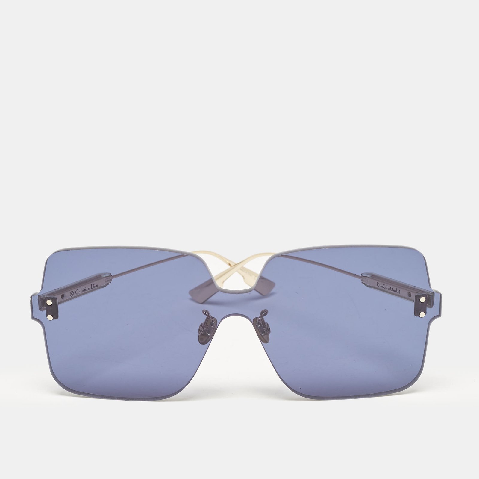 Dior Blue/Gold DiorColorQuake1Rimless Shield Sunglasses