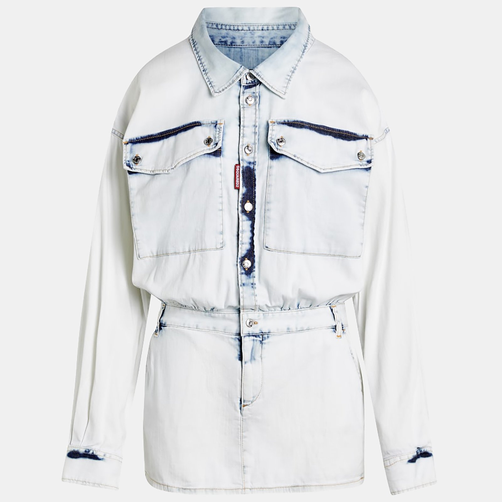 Dsquared2 Blue Denim Jacket Like Dress XS