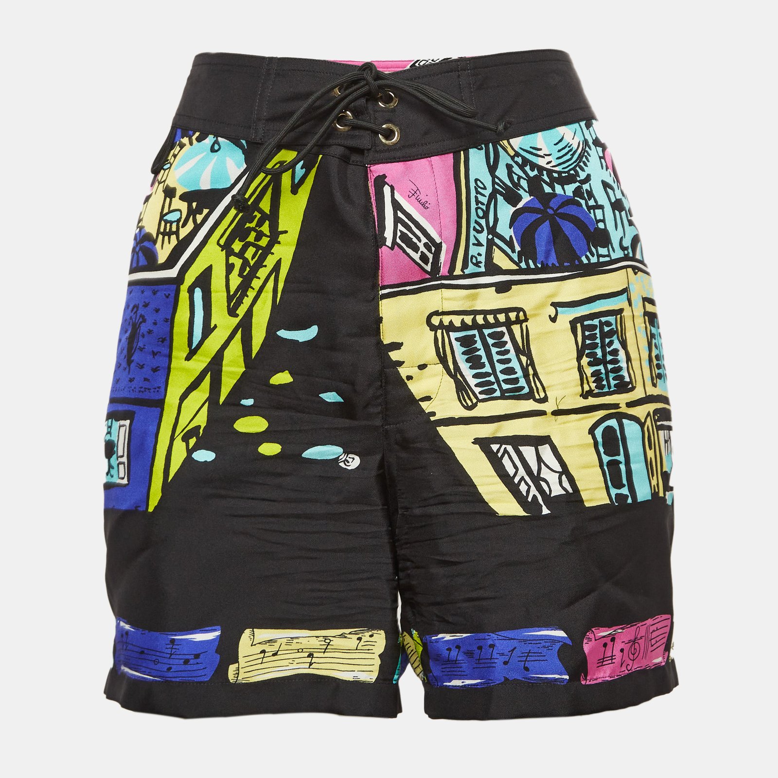 Emilio Pucci Multicolor Printed Silk Shorts S