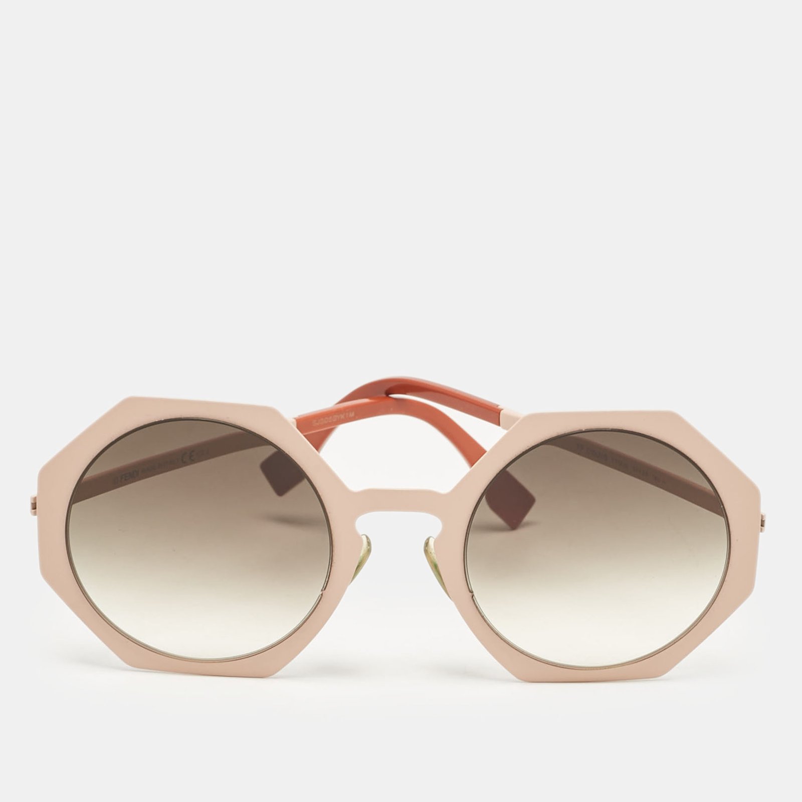 Fendi Peach/Brown Gradient FF0152/S Geometric Sunglasses