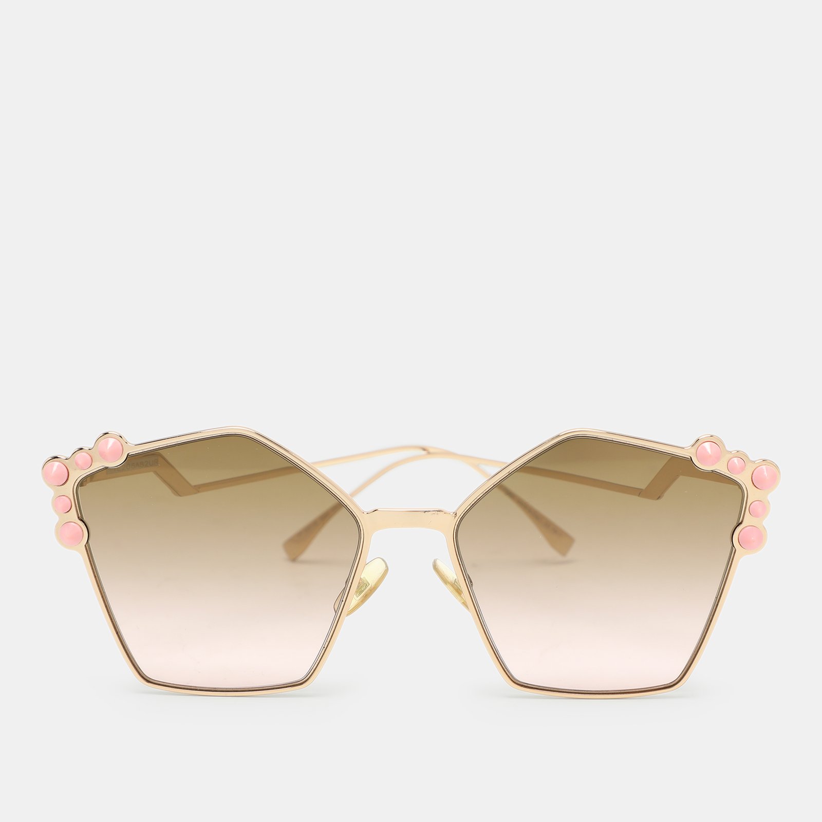 Fendi Brown/Pink Gradient FF 0261/S Spike Can Eye Geometric Sunglasses