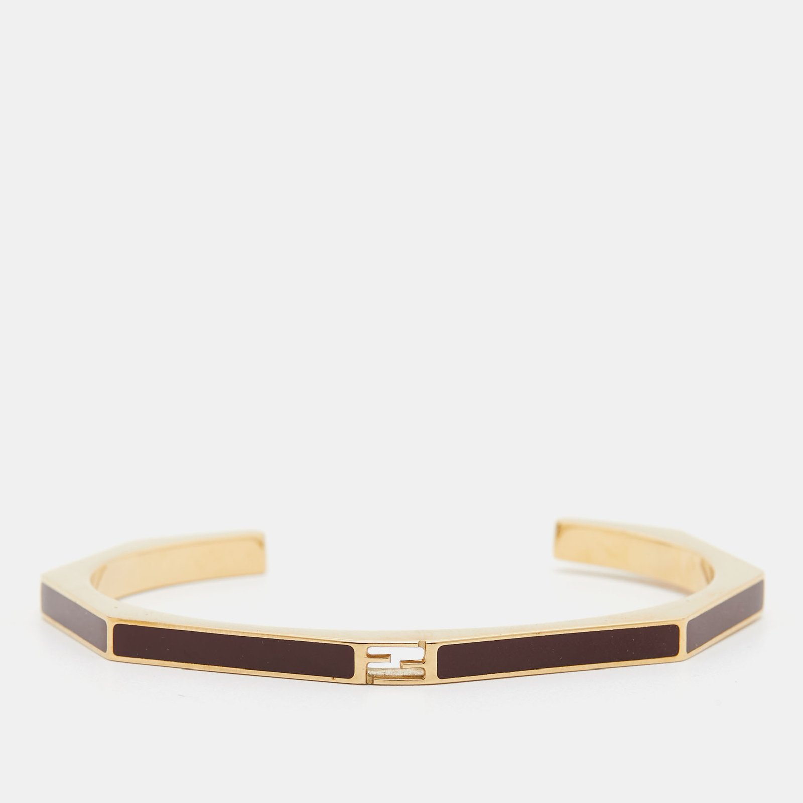 Fendi Baguette Enamel Gold Tone Bracelet