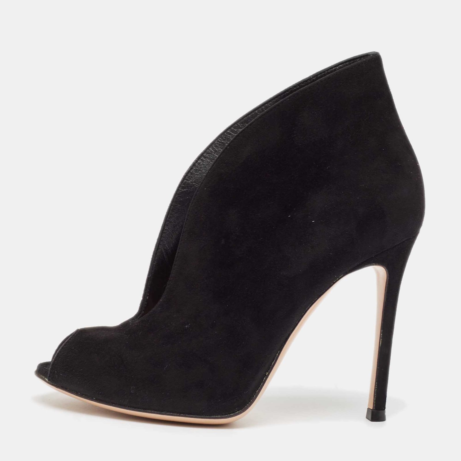Gianvito Rossi Black Suede Vamp Booties Size 35