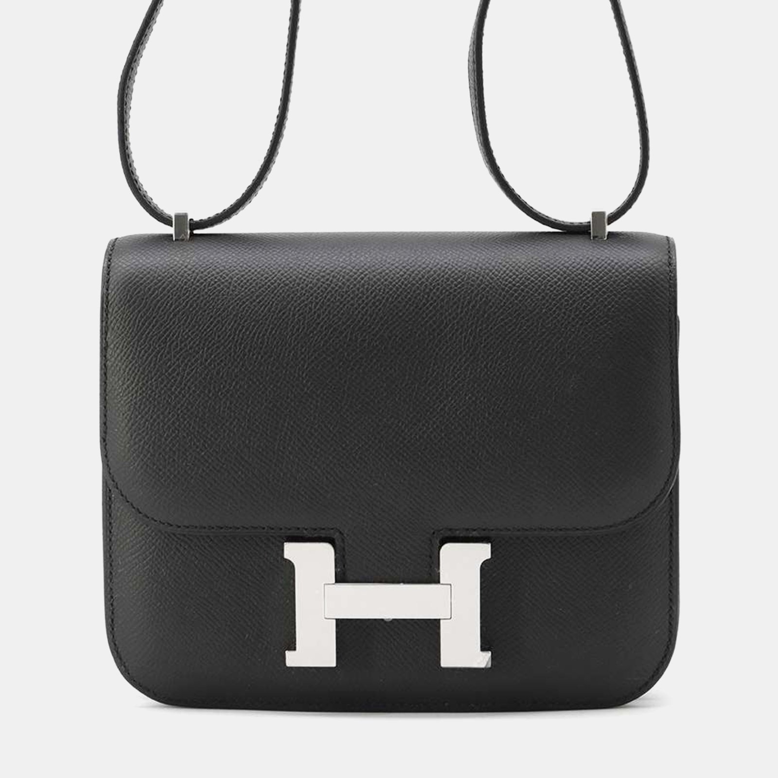 Hermes Black Leather Mini Constance III Shoulder Bag