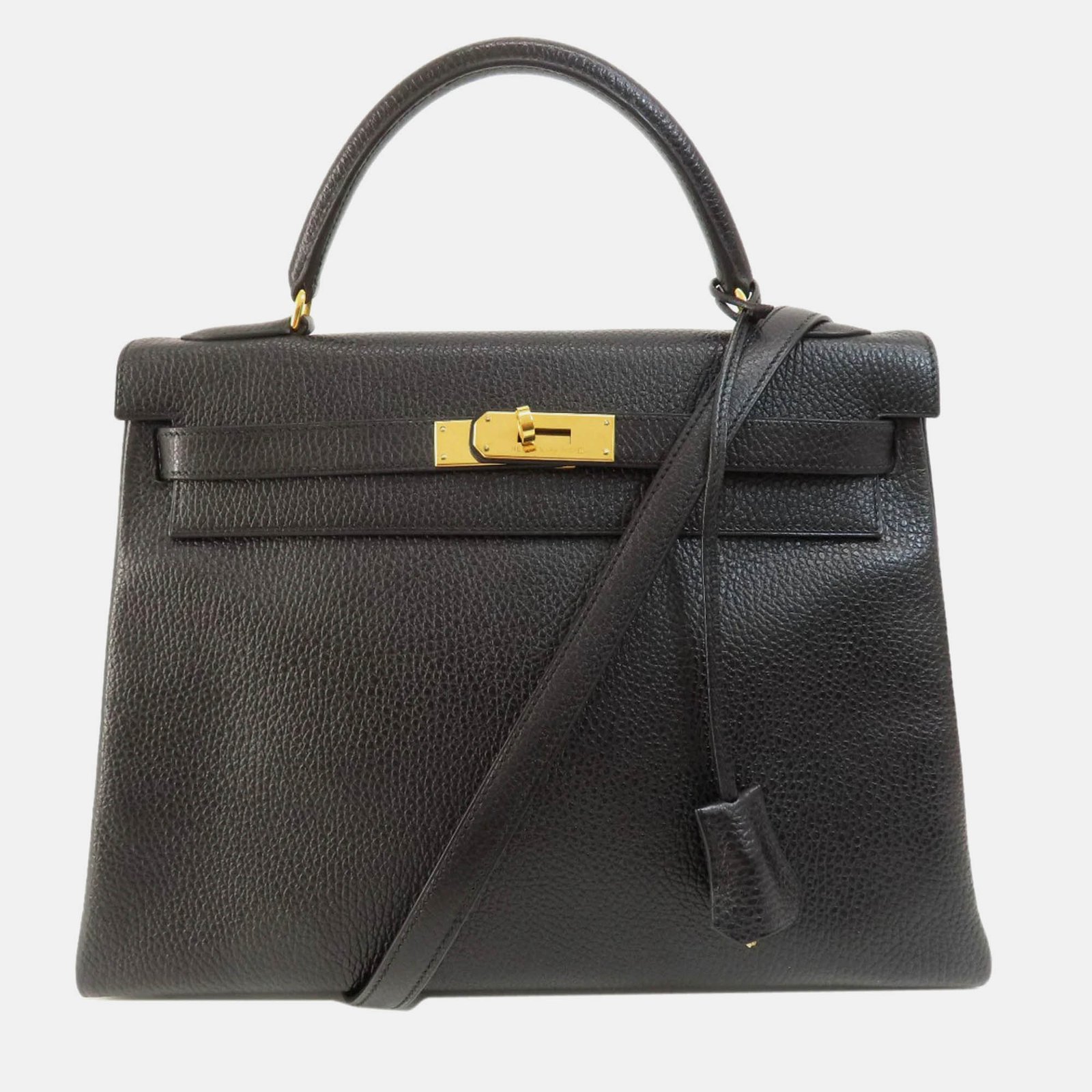 Hermes Black Ardennes Kelly 32 Handbag