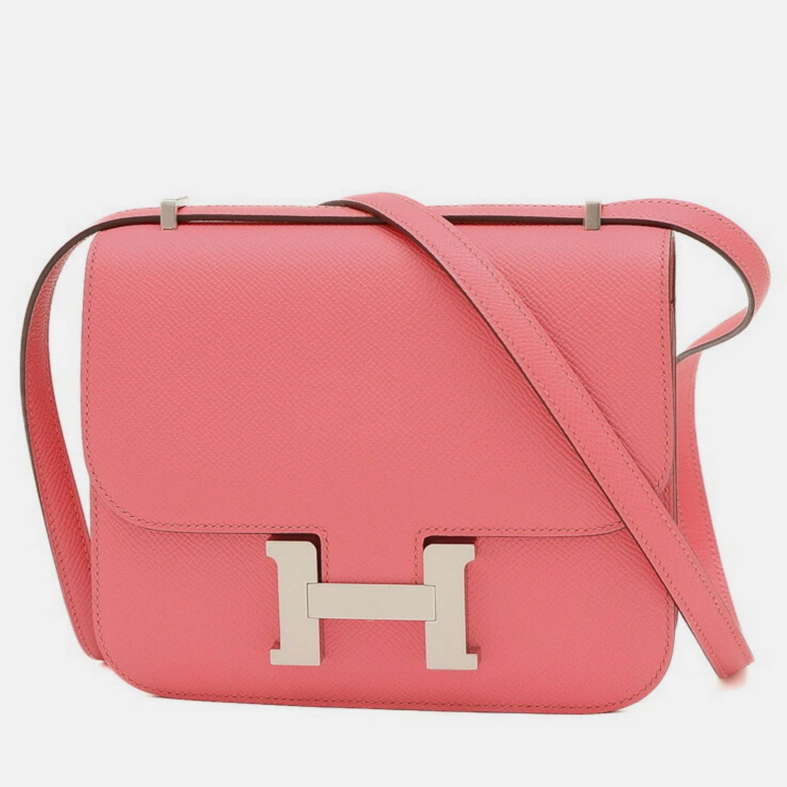 Hermes Rose Azalee Epsom Constance 18 Miroir Shoulder Bag