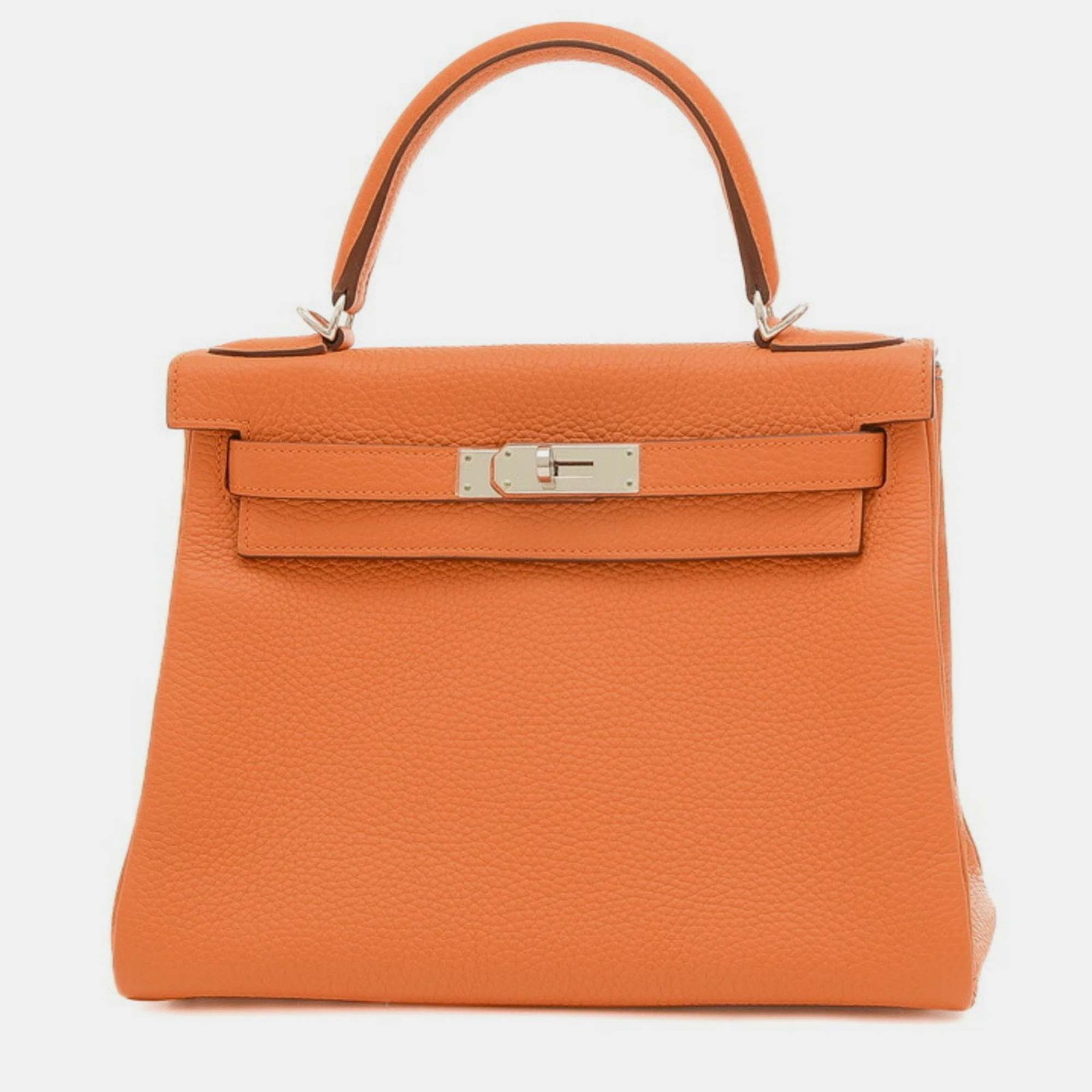 Hermes Orange Togo Leather Kelly 28 Tote Bag