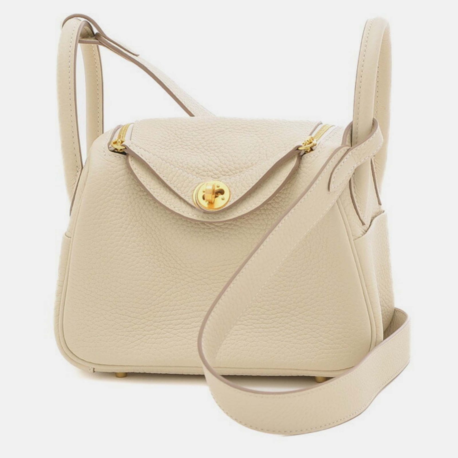 Hermes Cre Taurillon Clemence Lindy handbag