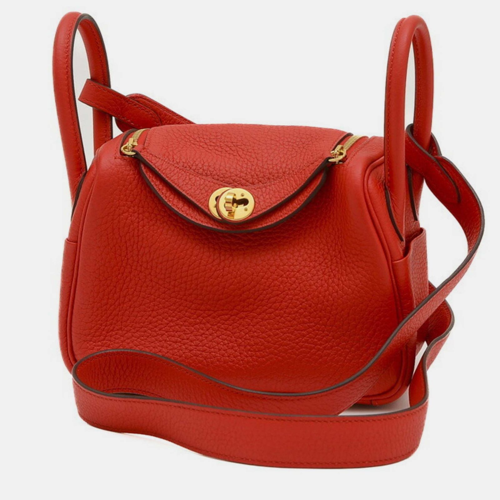 Hermes Rouge Coeur Taurillon Lindy Bag
