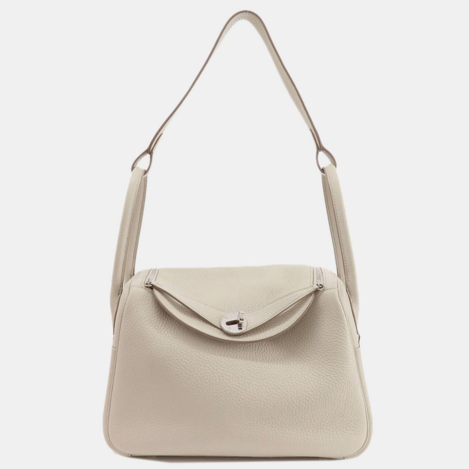 Hermes White Taurillon Lindy 26 Handbag