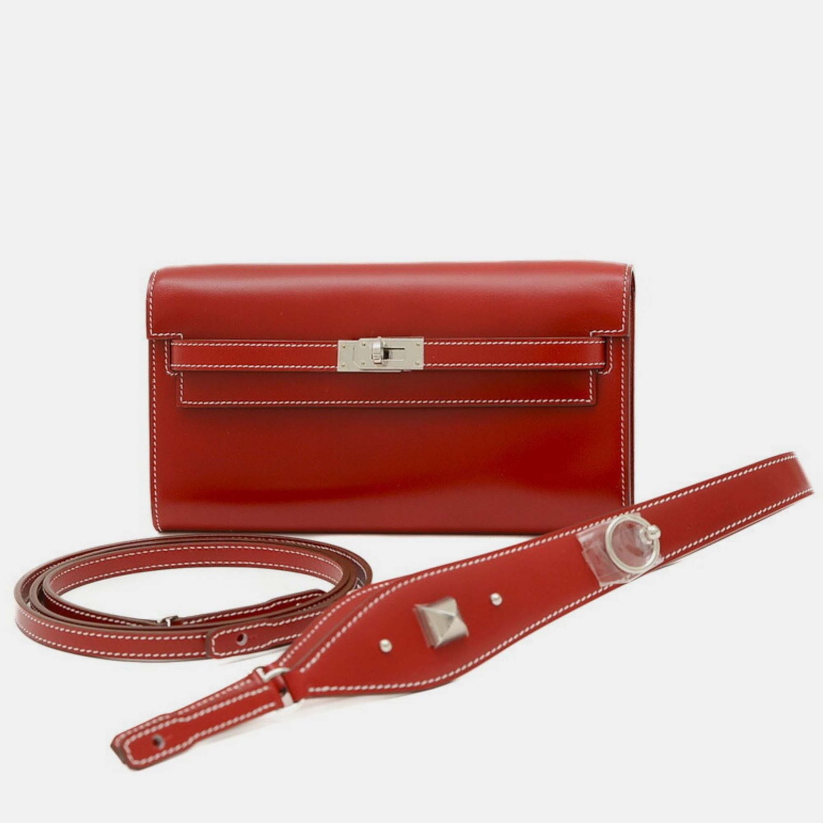 Hermes Red Box Calf Kelly To Go Lock Shoulder Bag