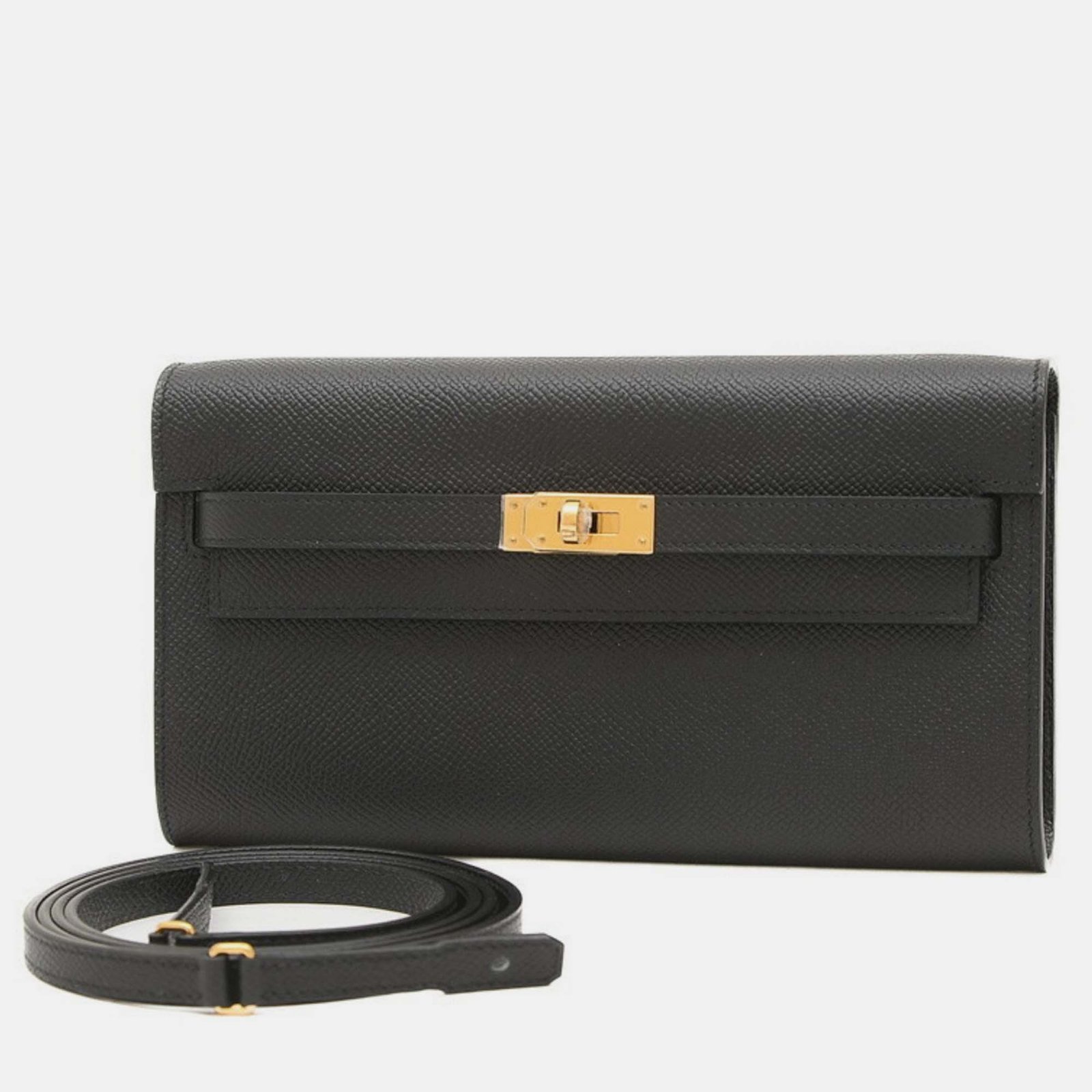 Hermes Black Epsom Kelly To Go Shoulder Bag