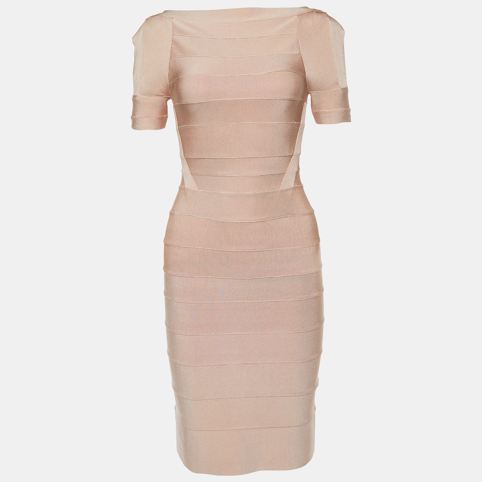 Herve Leger Roseblush Pink Bandage Jersey Mini Dress XS