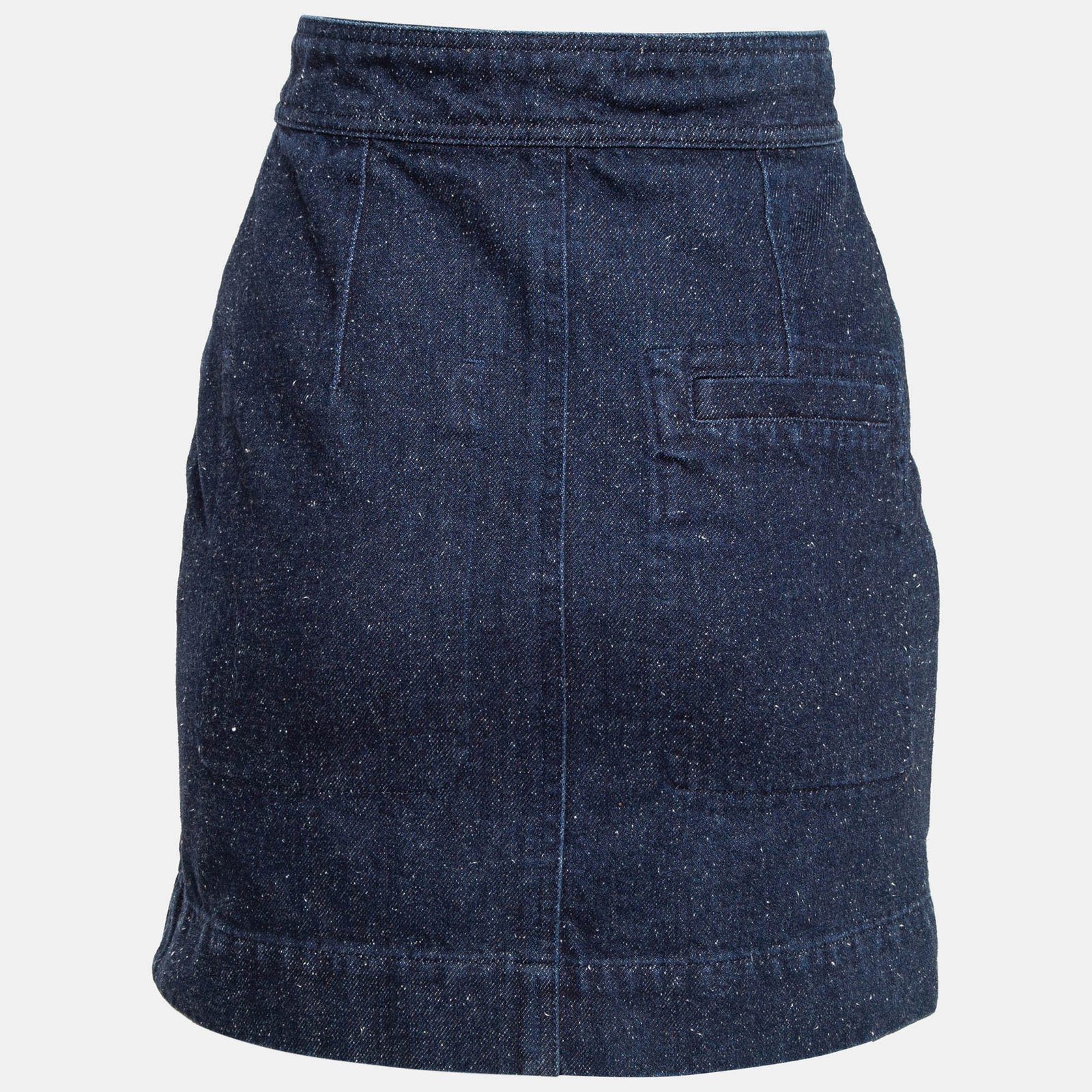 Isabel Marant Blue Denim Zip Front Mini Skirt S