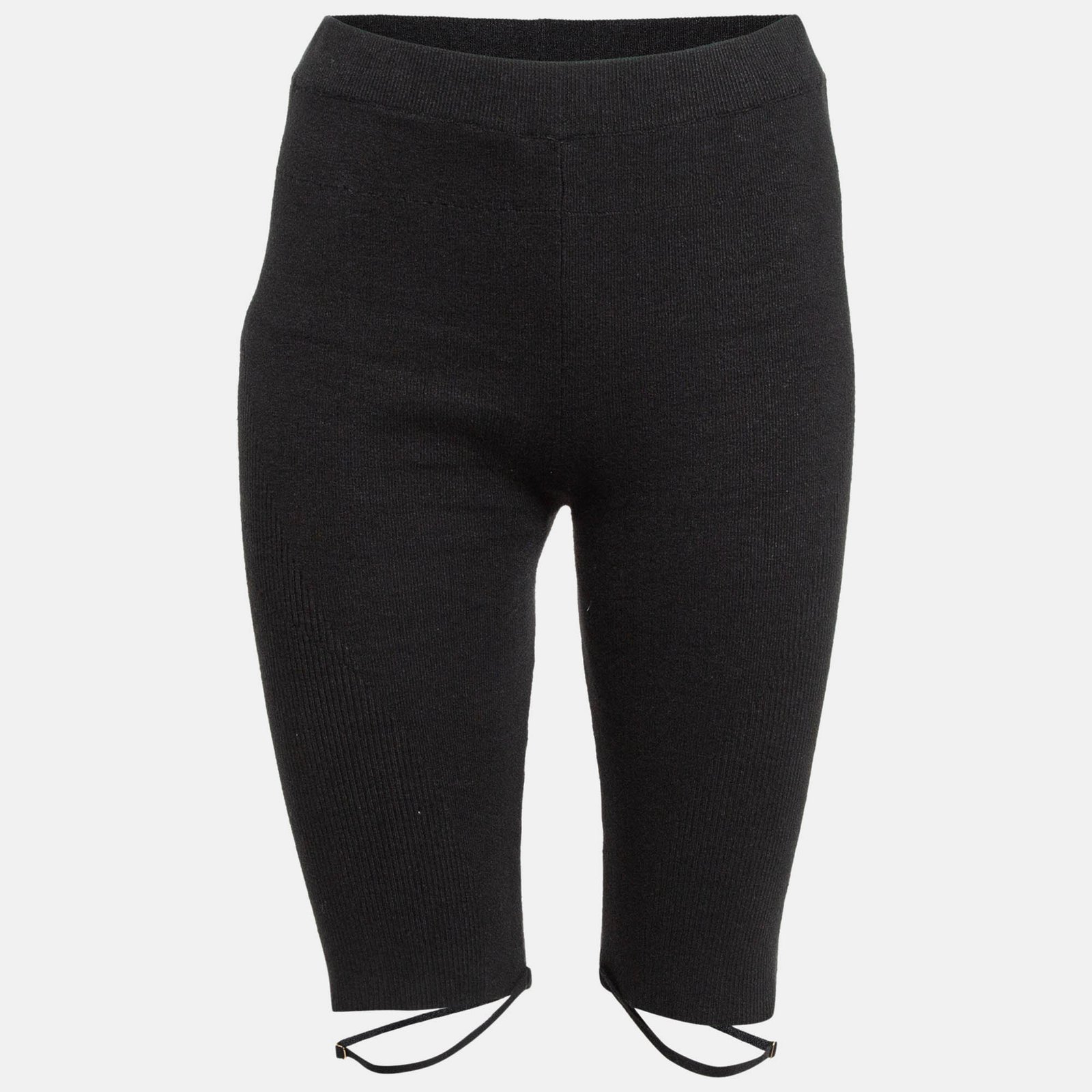 Jacquemus Black Rib Knit Biker Shorts L