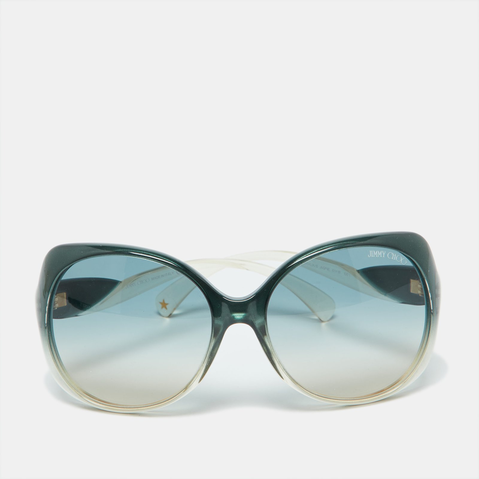 Jimmy Choo Green/Green Gradient Dahlia/S Oversized Sunglasses