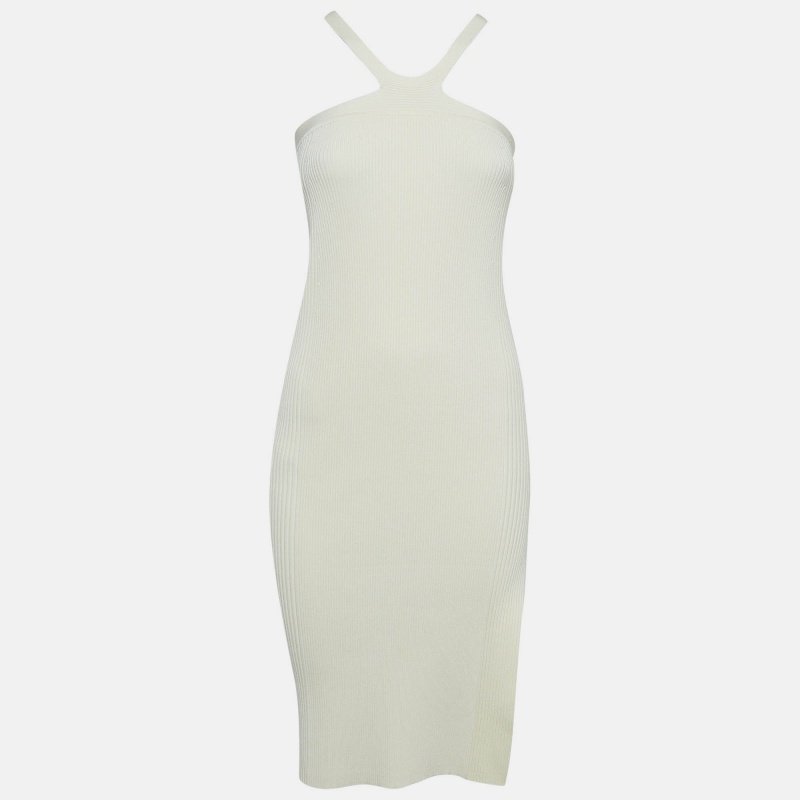 Jonathan Simkhai Ivory White Rib Knit Tabitha Dress S