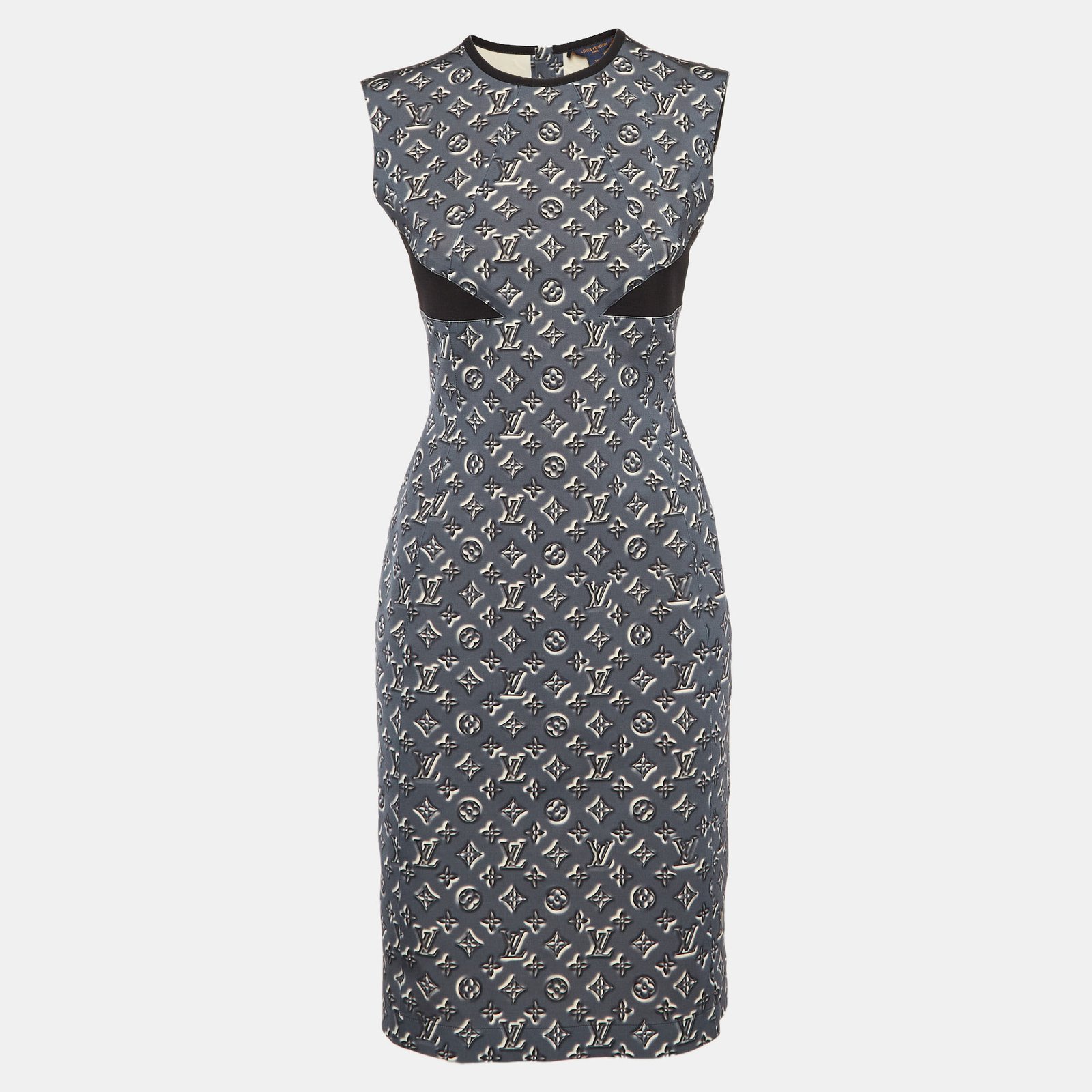 Louis Vuitton Grey Monogram Shadow Jersey Short Dress M