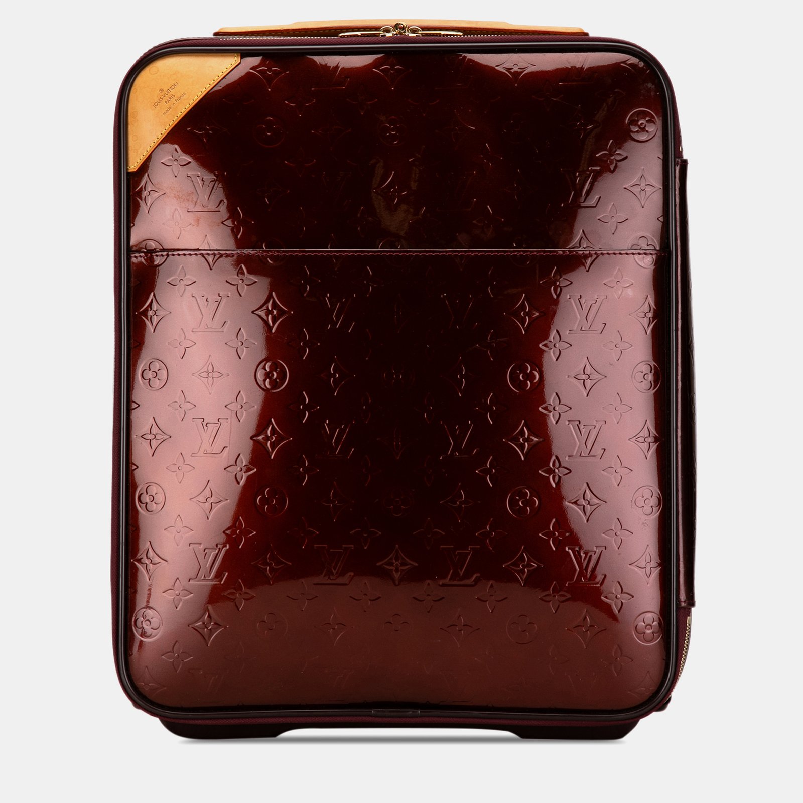 Louis Vuitton Brown/Red Monogram Vernis Leaher Pegase 45 Bag