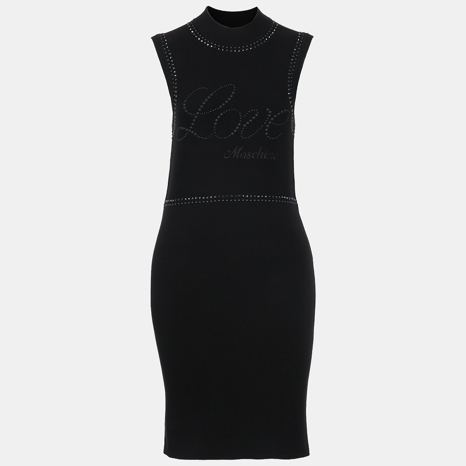 Love Moschino Black Cotton Embellished Dress L