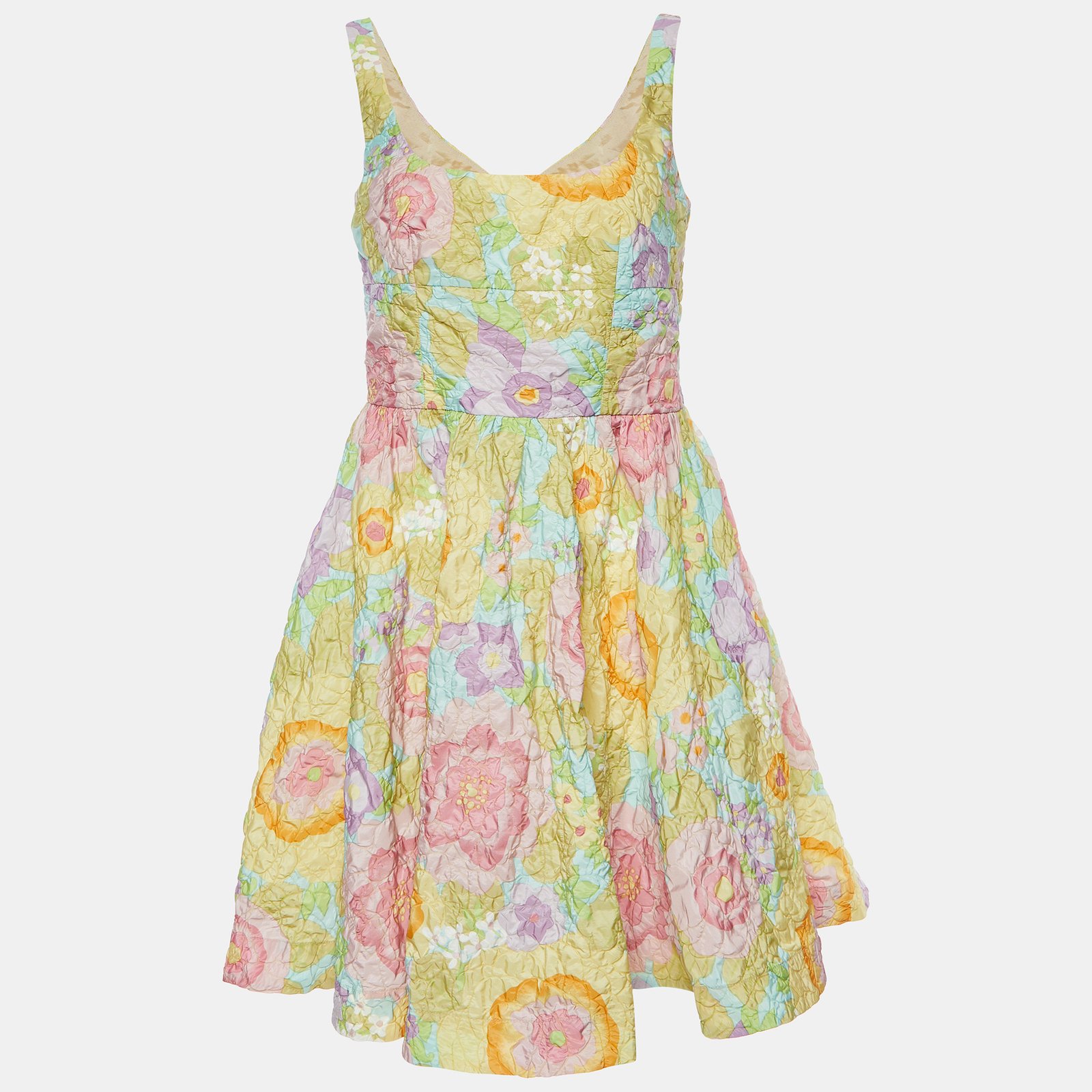 RED Valentino Multicolor Floral Print Crepe Mini Dress M