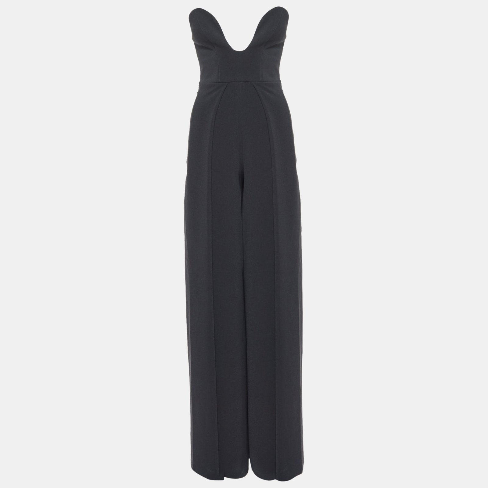 Solace London Black Crepe The Anelli Strapless Jumpsuit XS