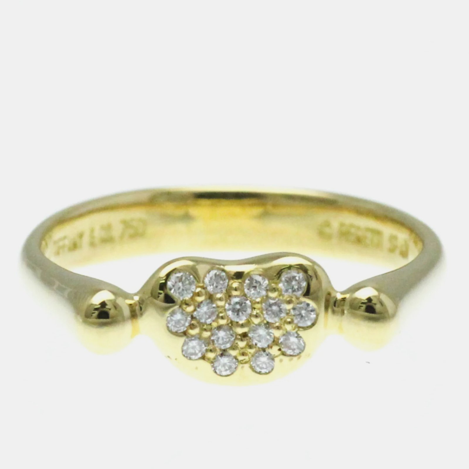 Tiffany & Co. 18K Yellow Gold and Diamond Elsa Peretti Bean Band Ring EU 51