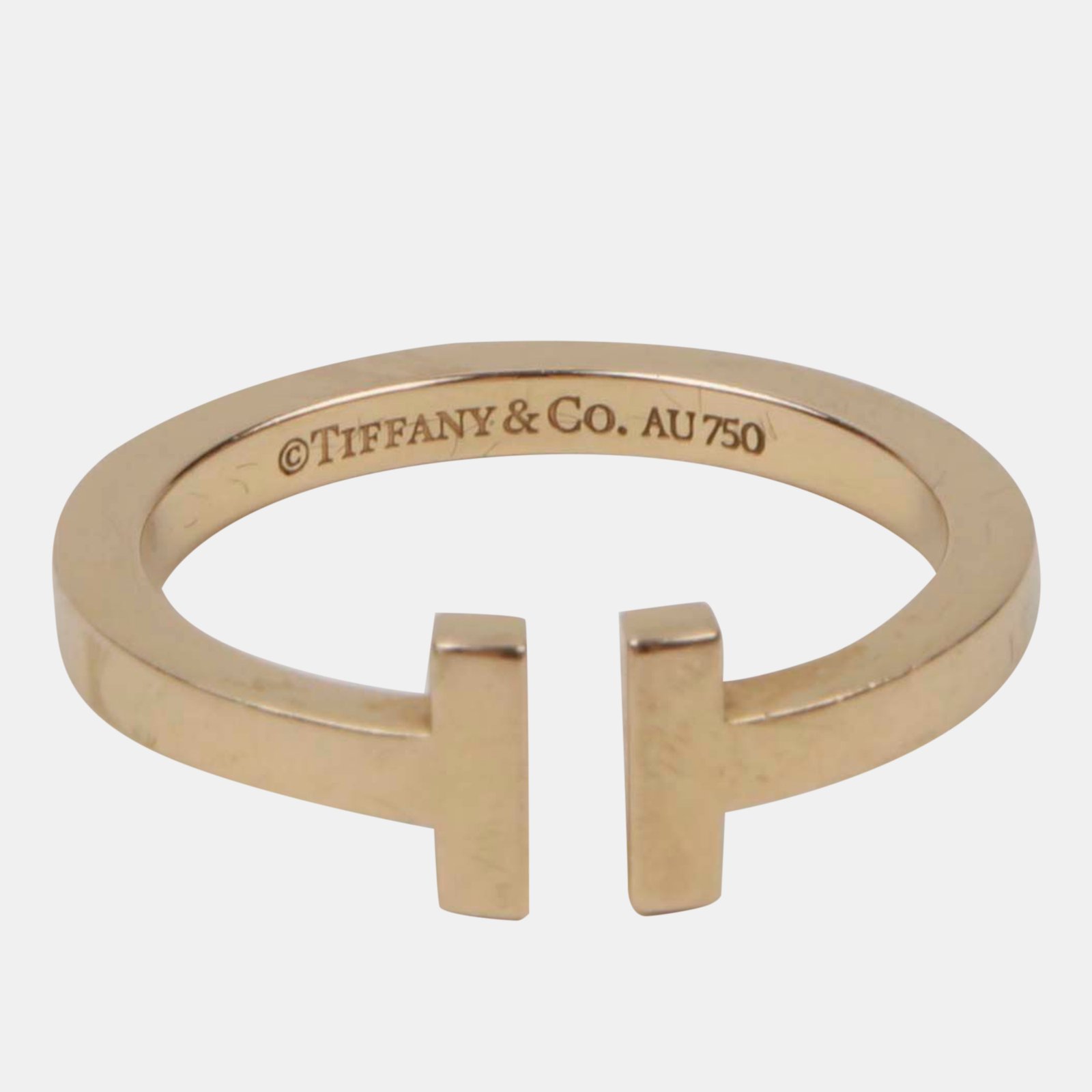 Tiffany & Co. 18K Rose Gold T Square Band Ring EU 65