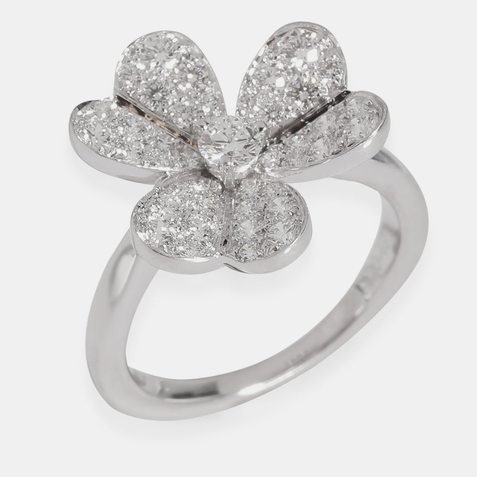 Van Cleef & Arpels 18k White Gold Frivole Fashion Ring in 0.8 CTW