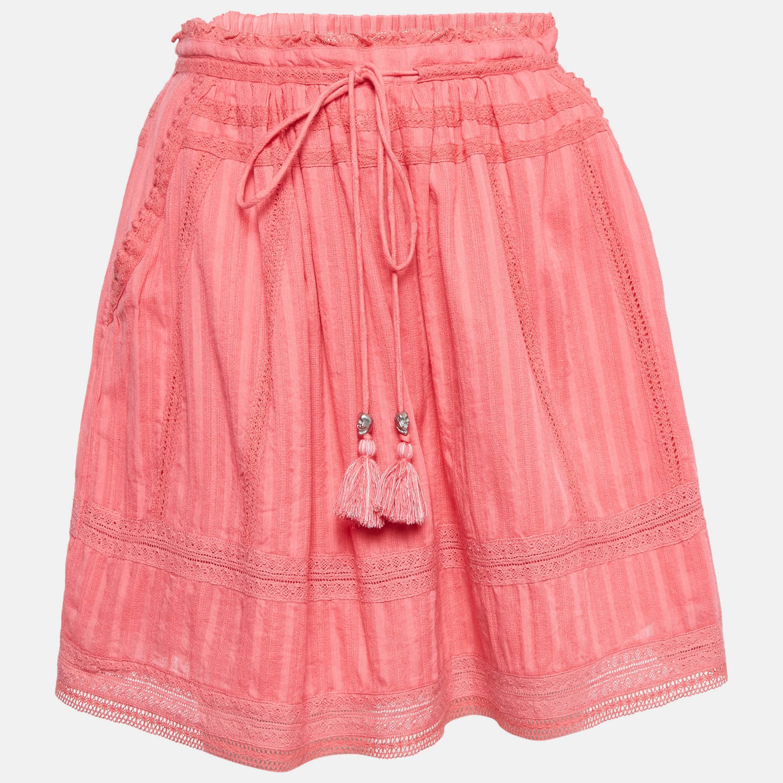 Zadig & Voltaire Pink Cotton Joxini Knee-Length Skirt M