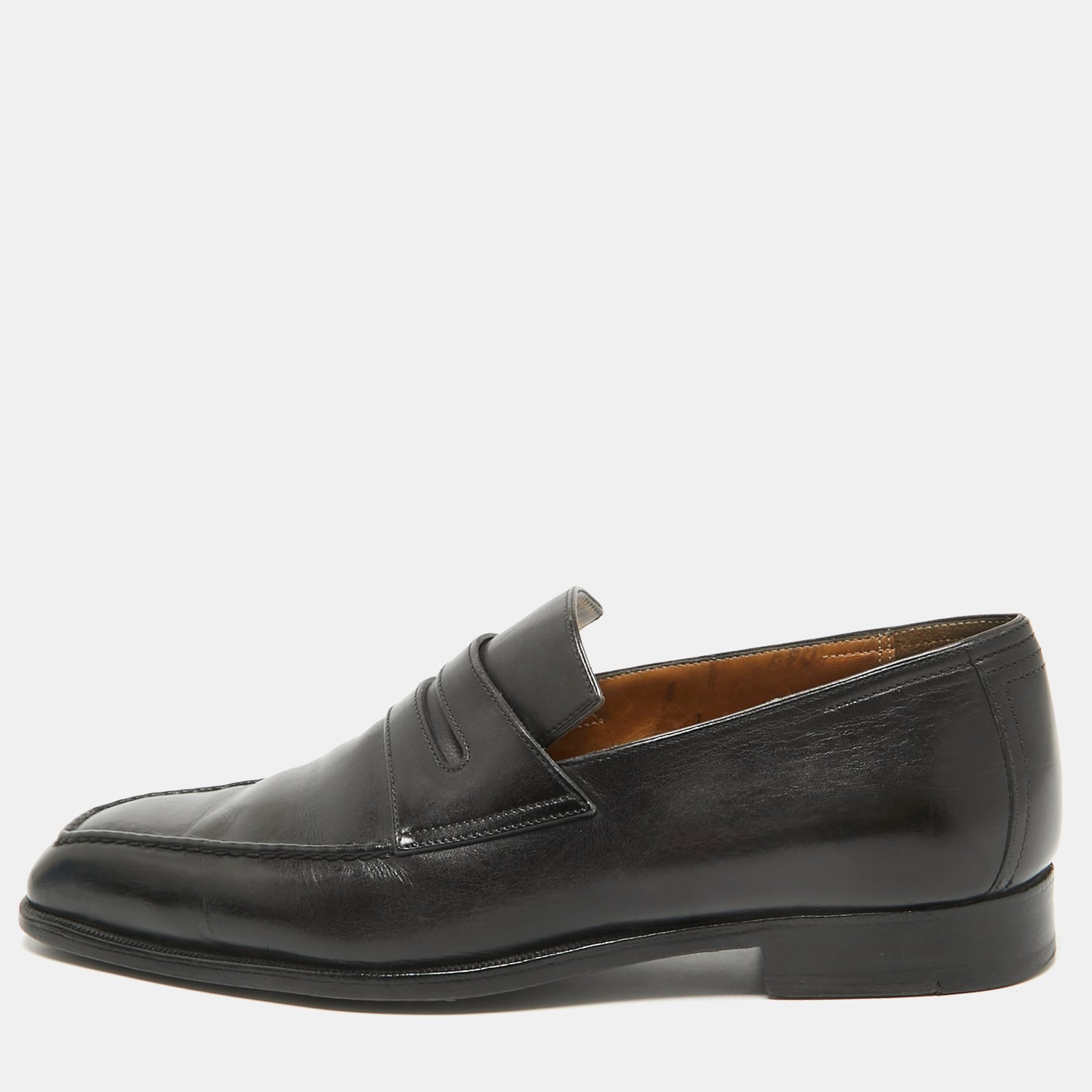 Berluti Black Leather Penny Loafers Size 41