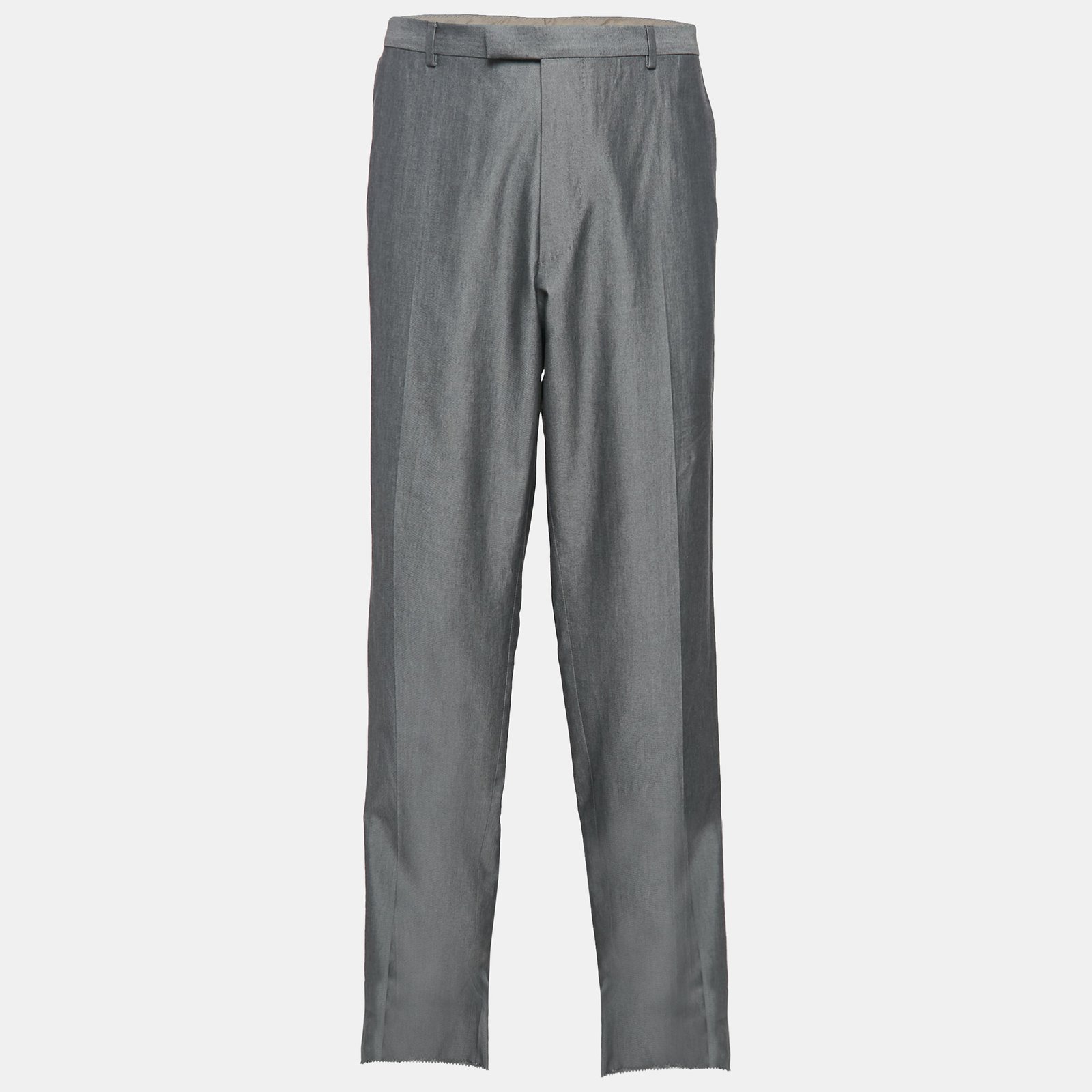 Boss By Hugo Boss Grey Cotton Blend Formal Trousers 5XL