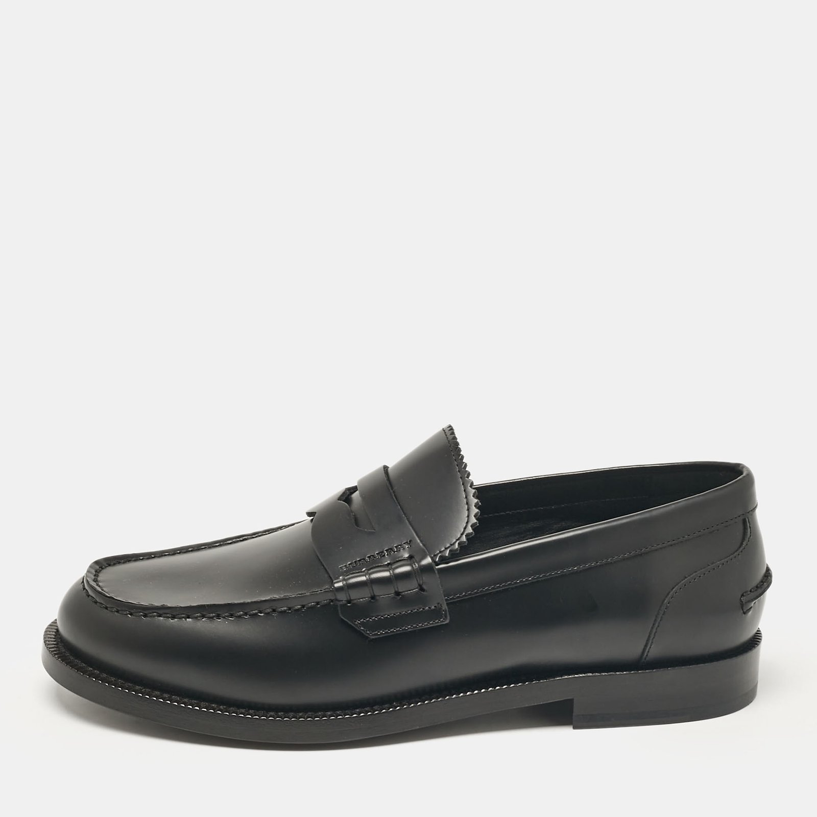 Burberry Black Leather Bedmont Loafers Size 39.5