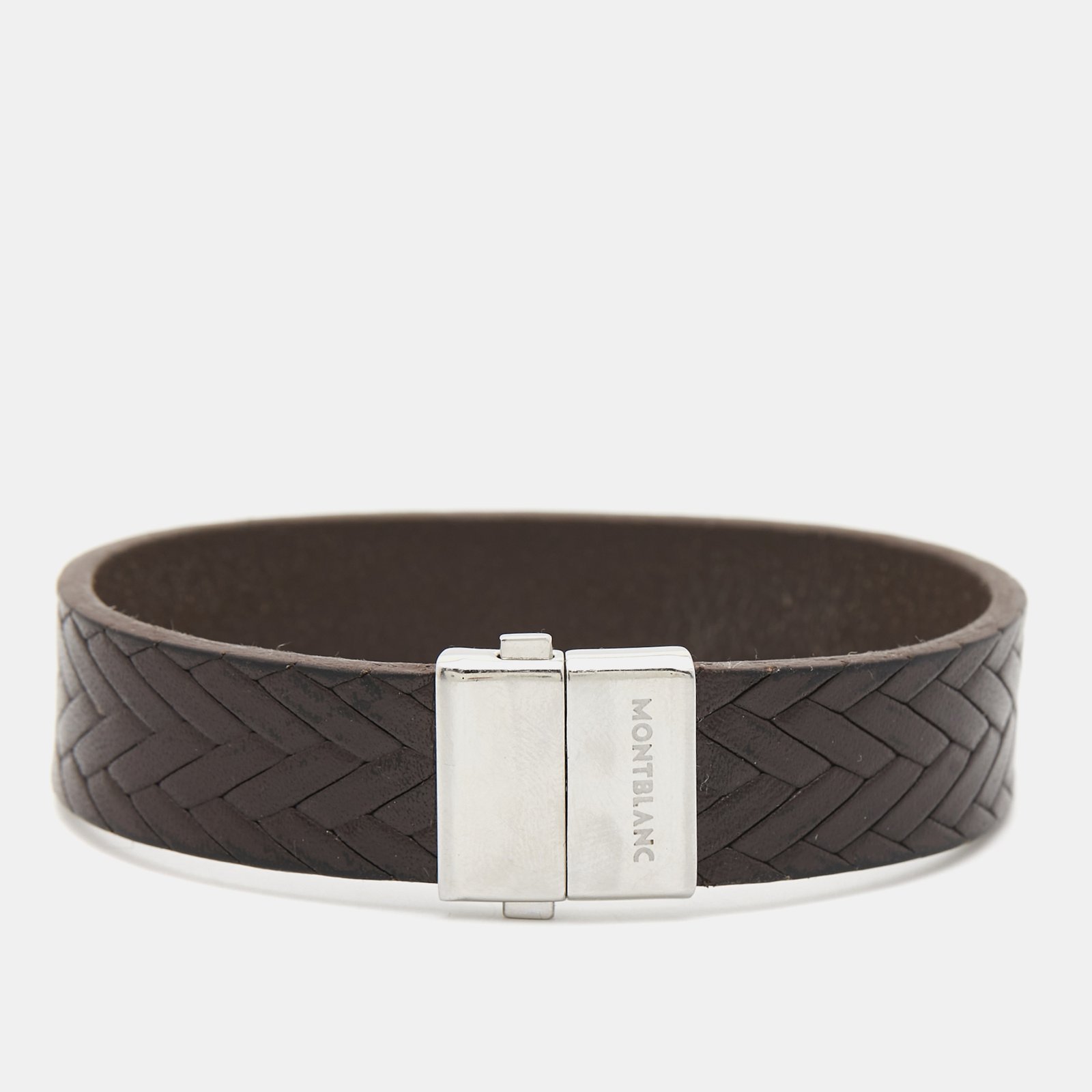 - Montblanc Brown Leather Stainless Steel Bracelet