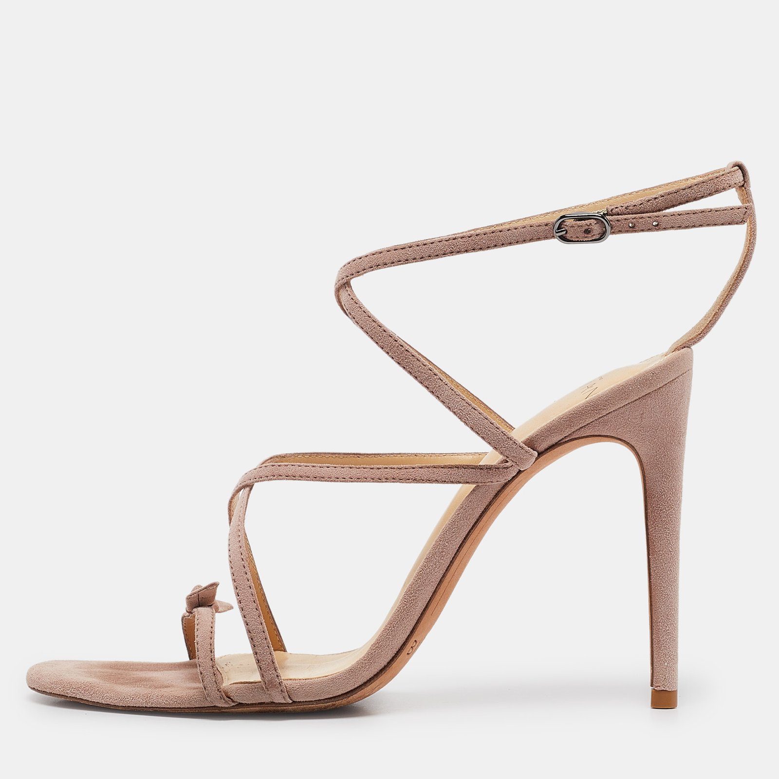 Alexandre Birman Pink Suede Bow Strappy Sandals Size 38