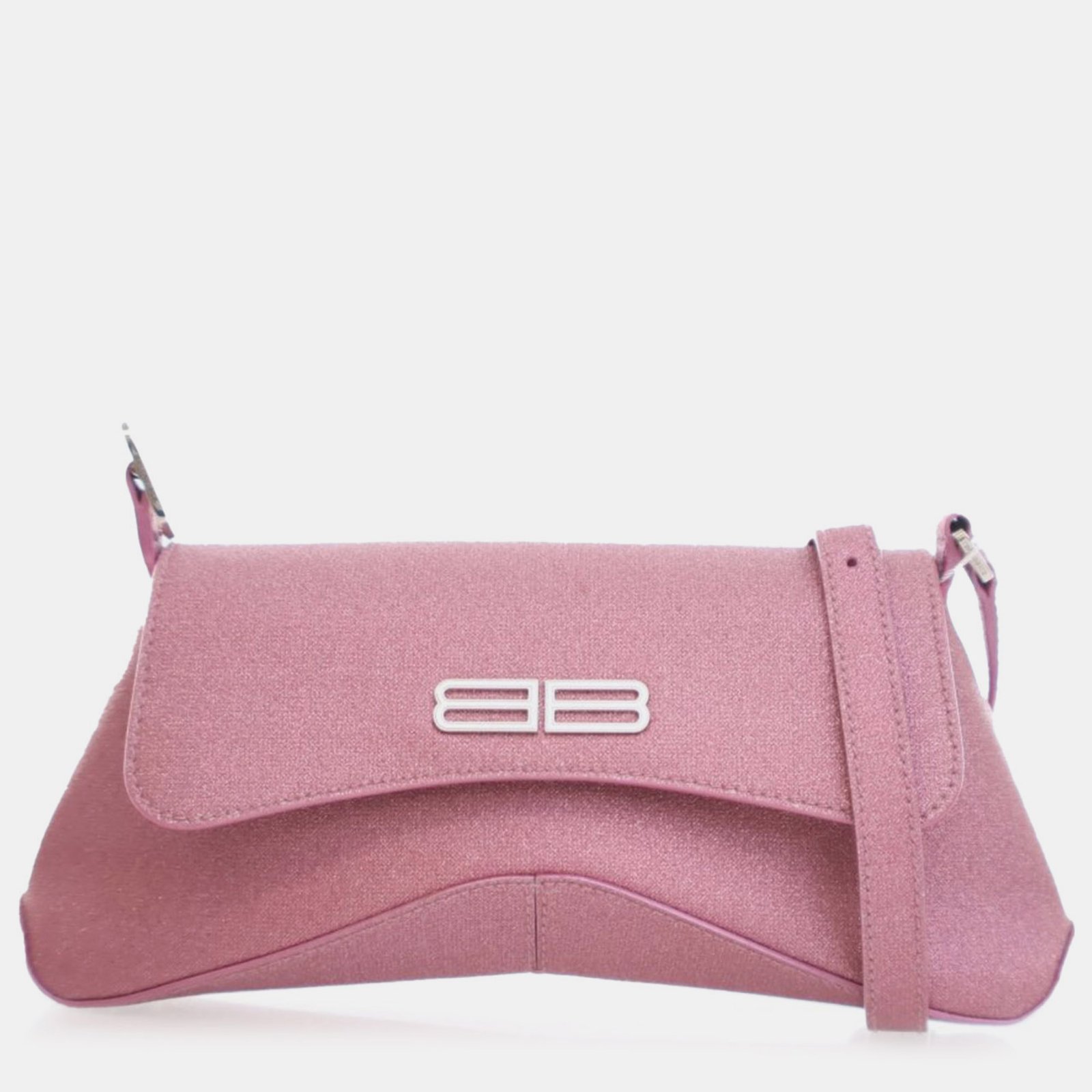 Balenciaga Pink Fabric Small Xx Glitter Flap Bag