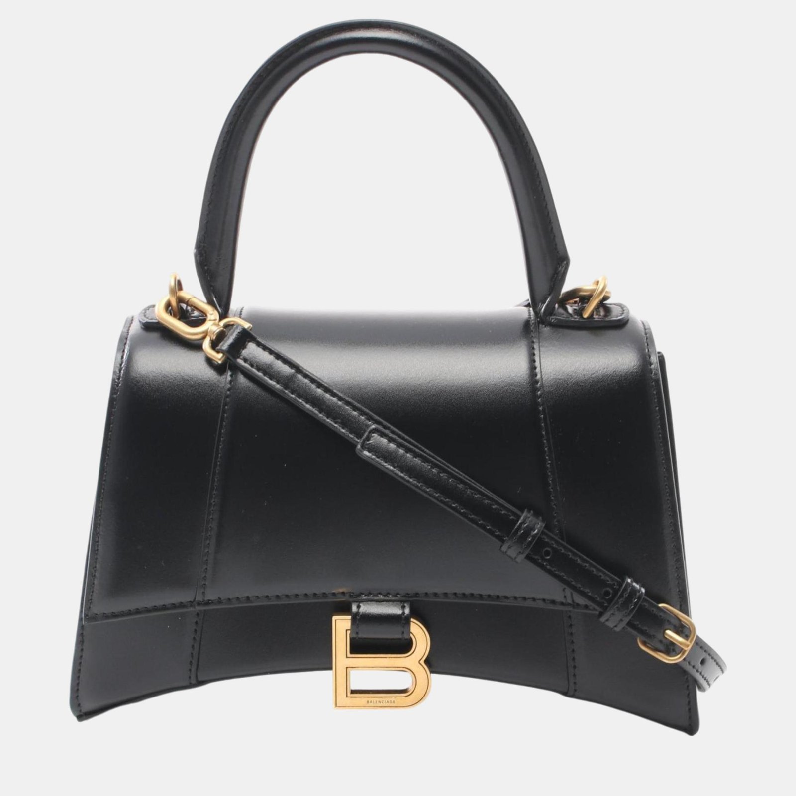 Balenciaga Hourglass Small Leather Black Handbag