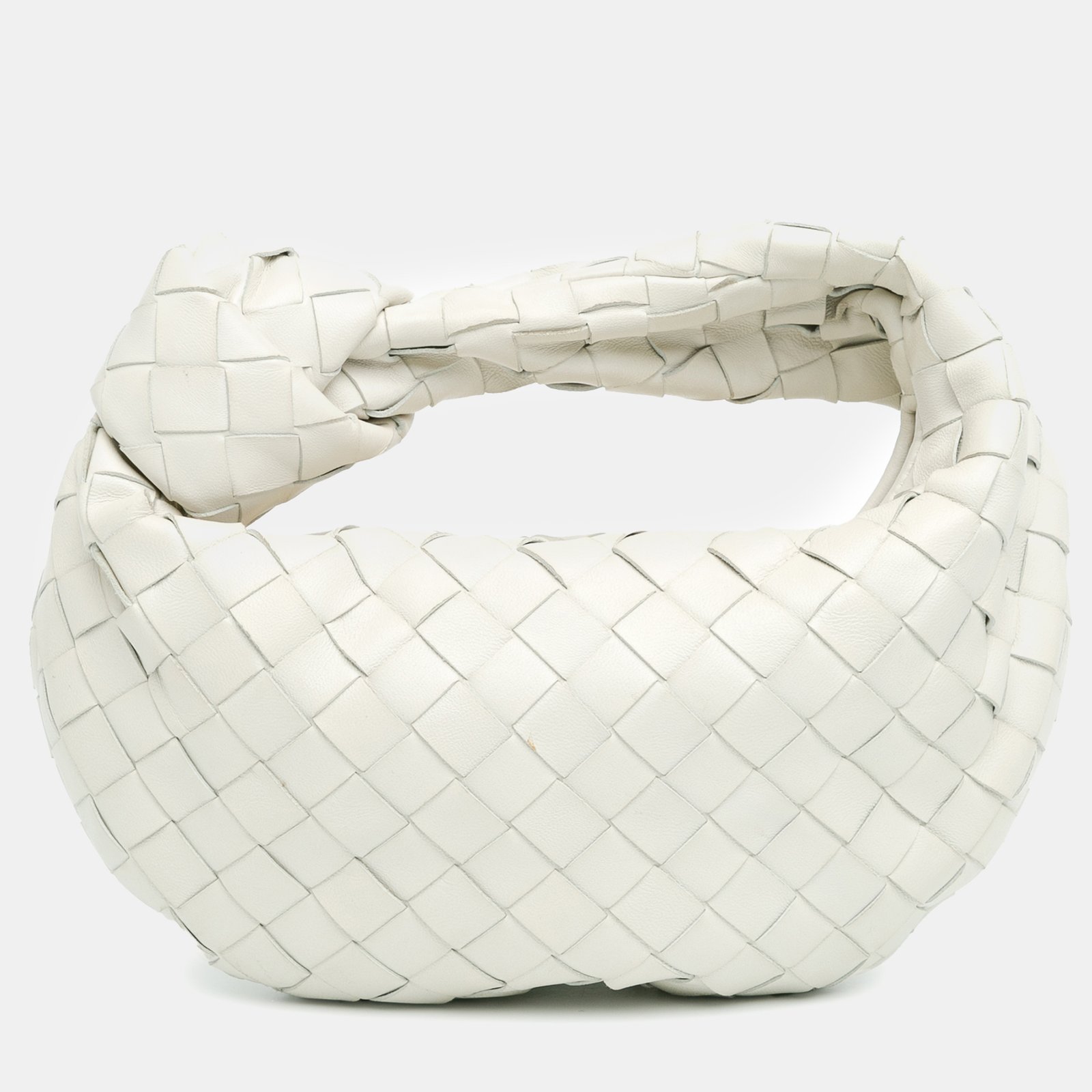 Bottega Veneta White Intrecciato Mini Jodie Bag