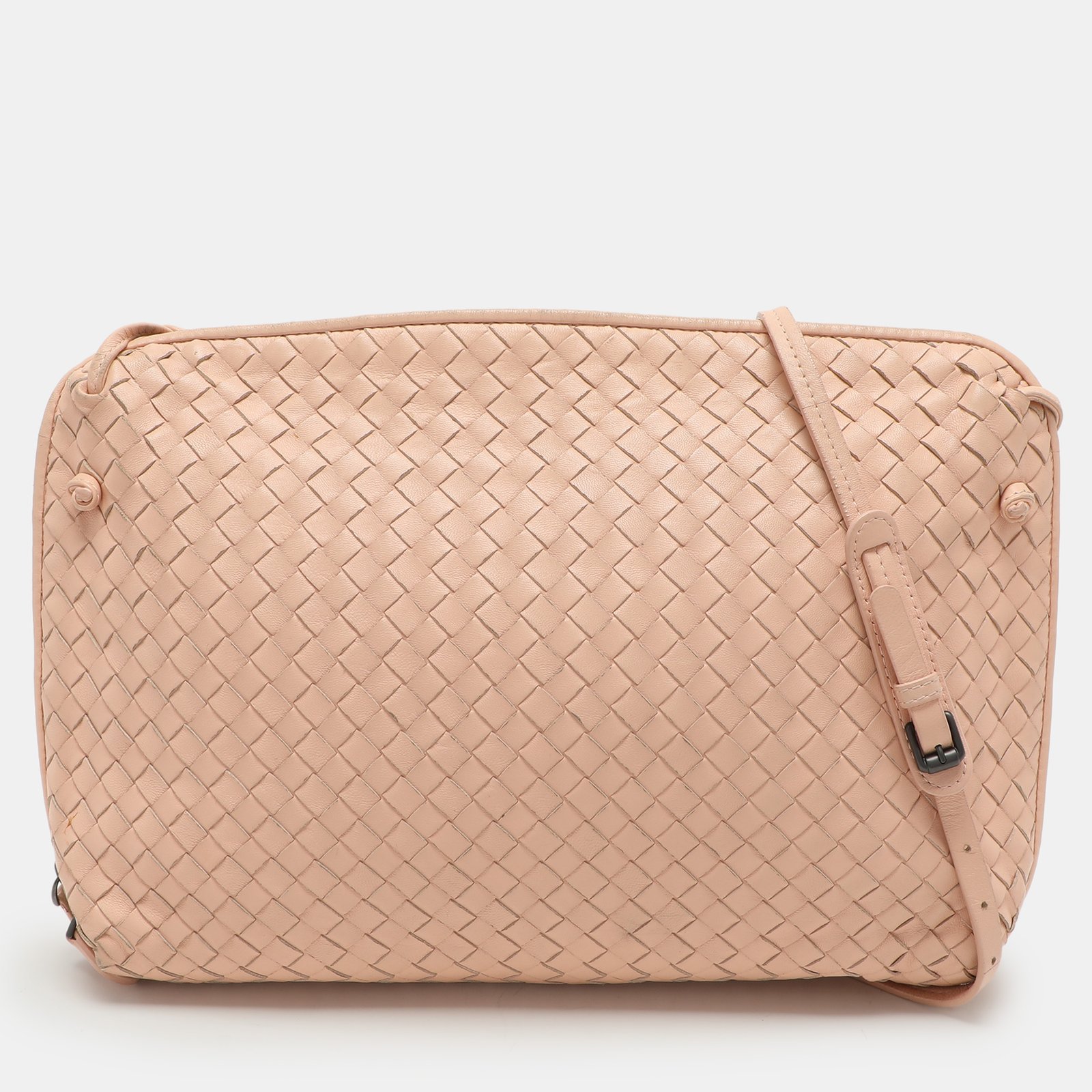 Bottega Veneta Beige Intrecciato Leather Nodini Shoulder Bag