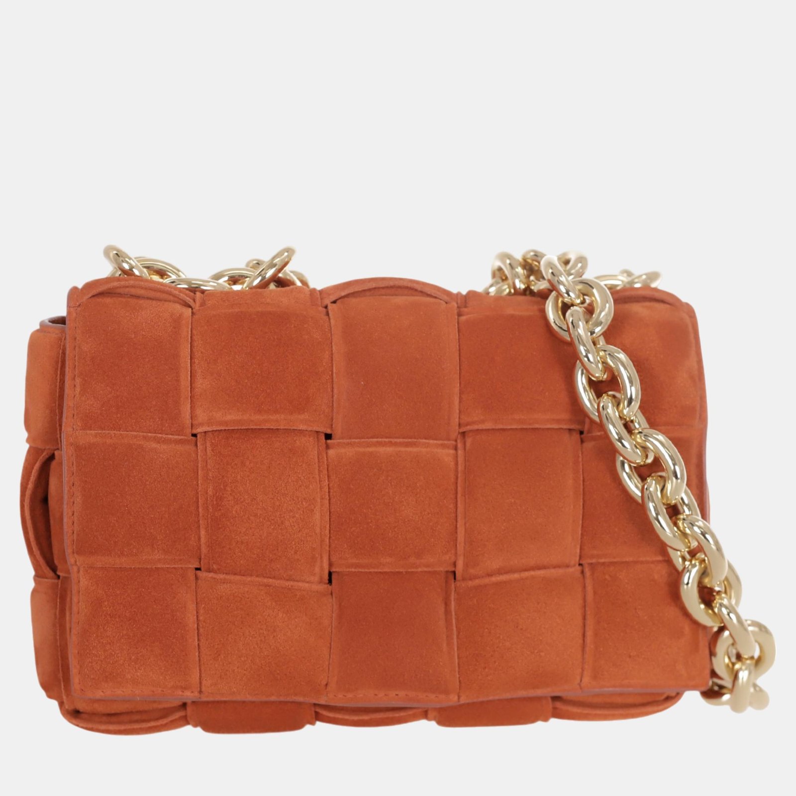 Bottega Veneta Brown Suede Padded Chain Cassette Bag