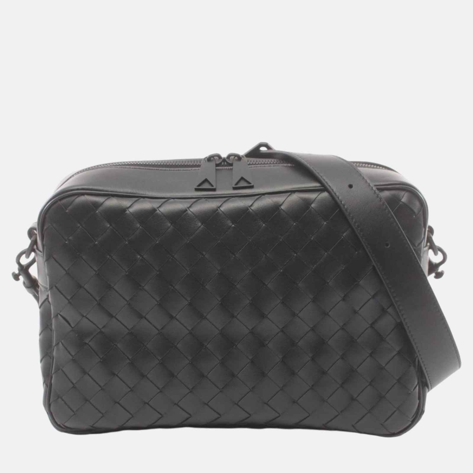 Bottega Veneta Intrecciato Medium Leather Black Camera Bag