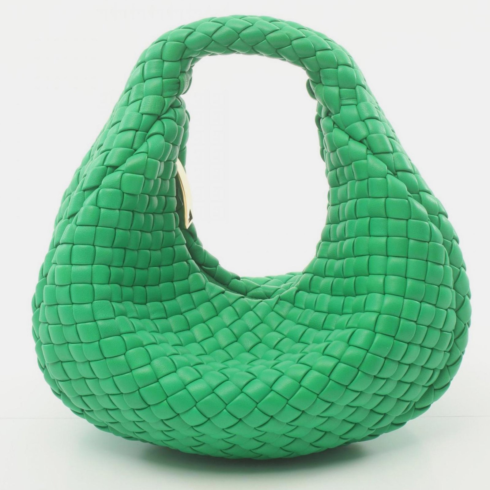 Bottega Veneta Green Leather Padded Jodie Intrecciato Handbag