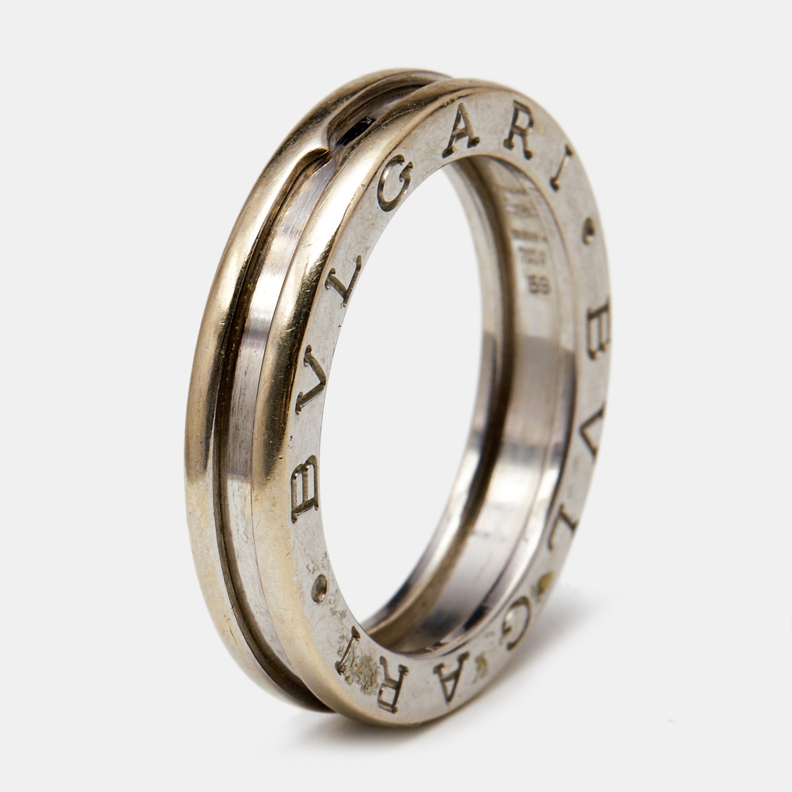 Bvlgari B.Zero1 1-Band 18k White Gold Ring Size 59