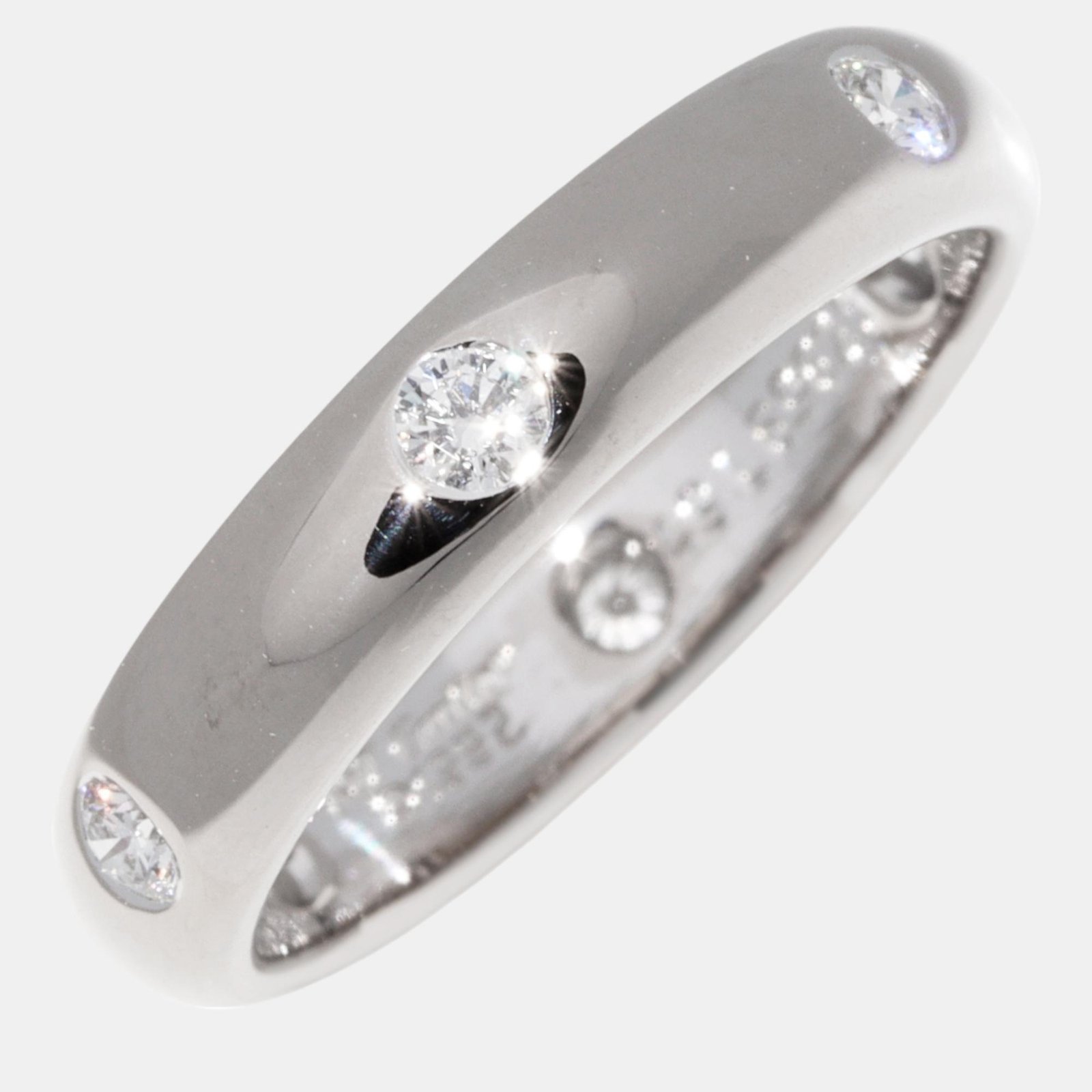 Cartier 18K White Gold and Diamond Stella Band Ring EU 49