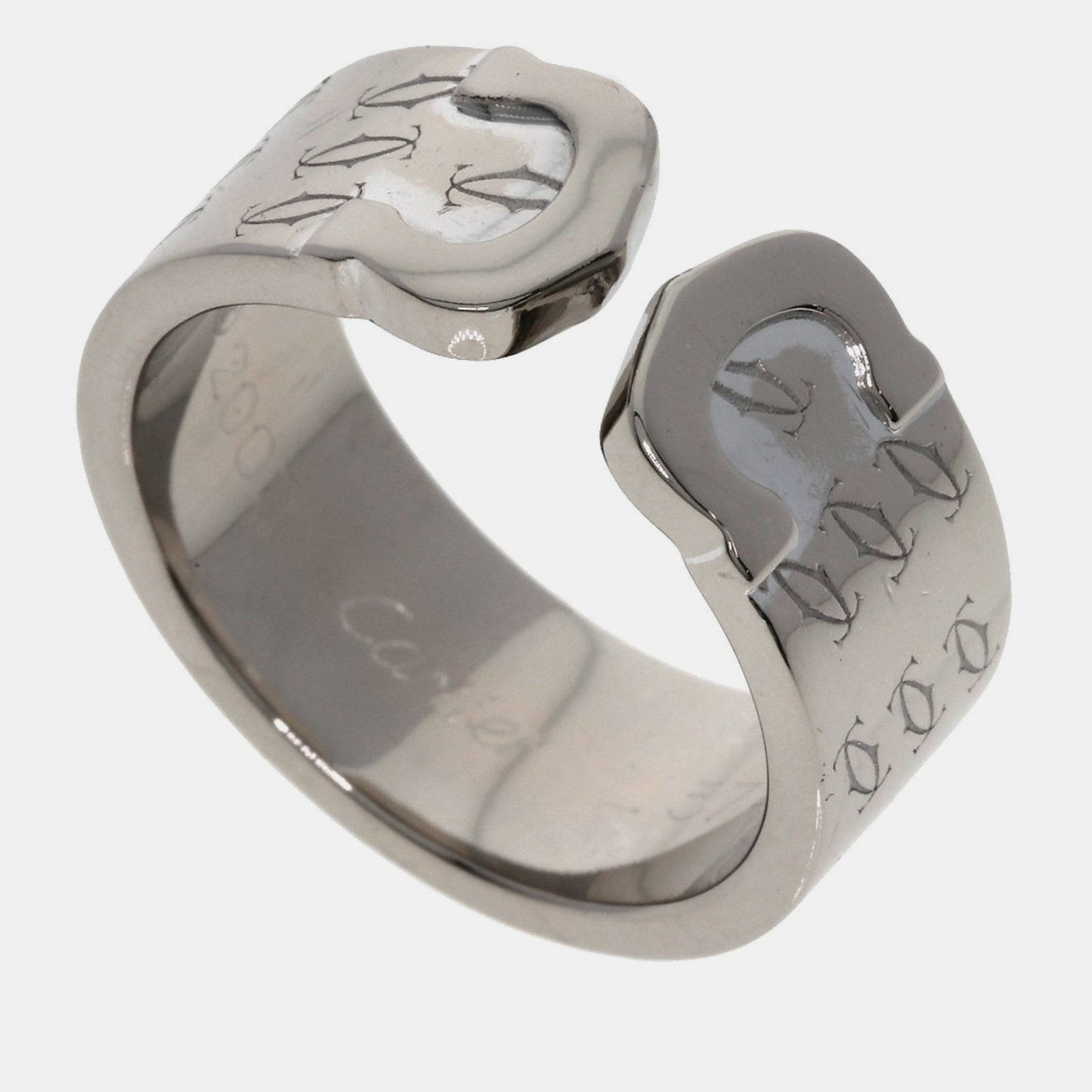 Cartier 18K White Gold C de Cartier Happy Birthday Band Ring EU 55