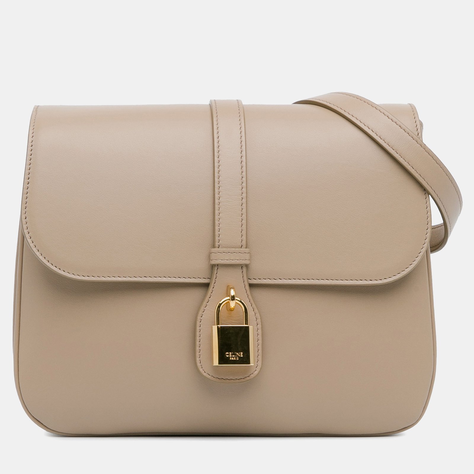 Celine Beige Leather Tabou Medium Crossbody Bag