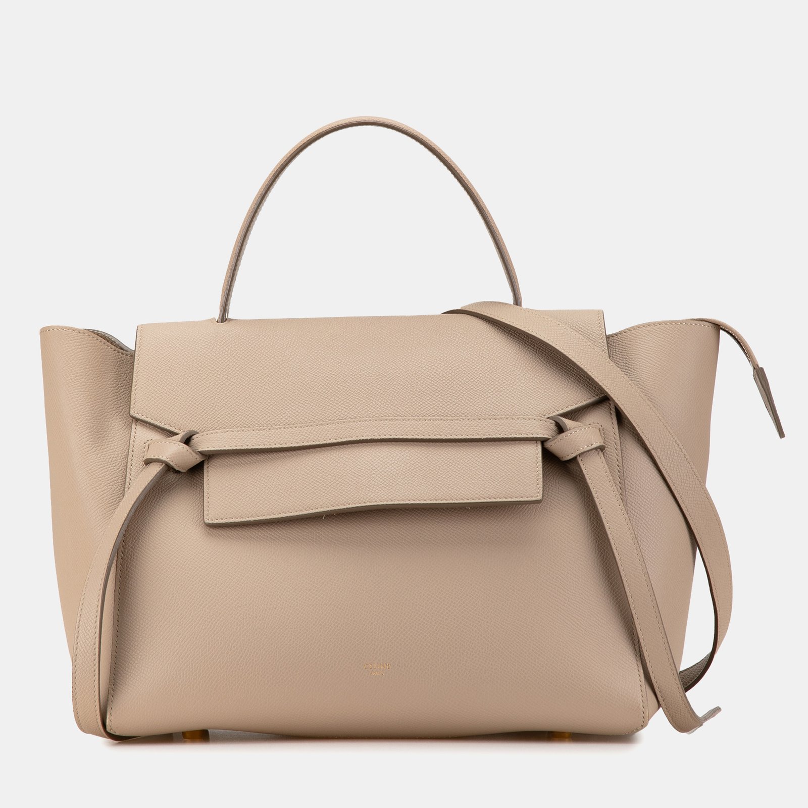 Celine Light Taupe Grained Calfskin Micro Belt Bag